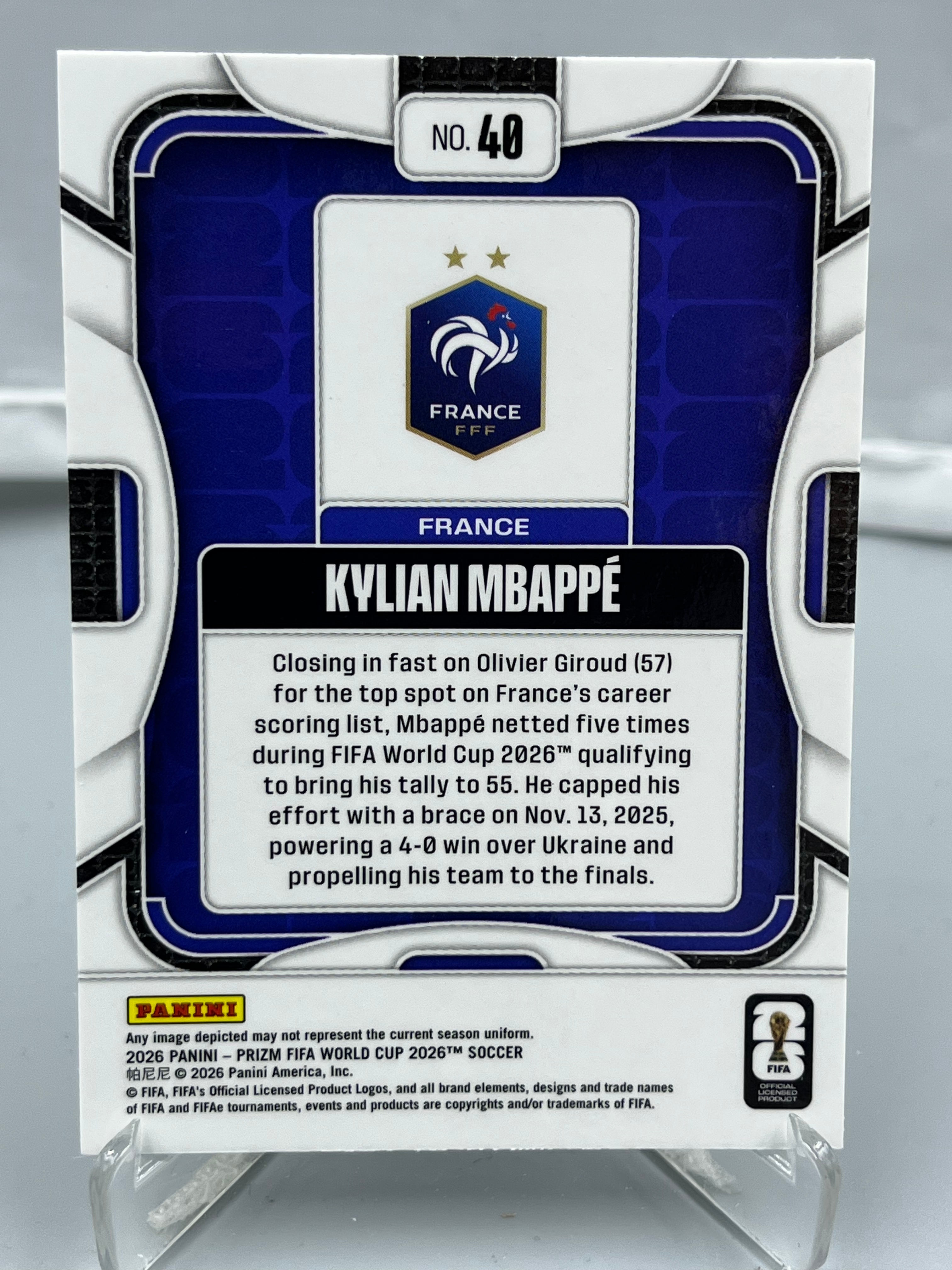 2026 Panini Prizm World Cup Kylian Mbappe 世界杯PZ 姆巴佩 法国 皇马 皇家马德里 base 瑕疵如图【暴富 AC哥】ta545