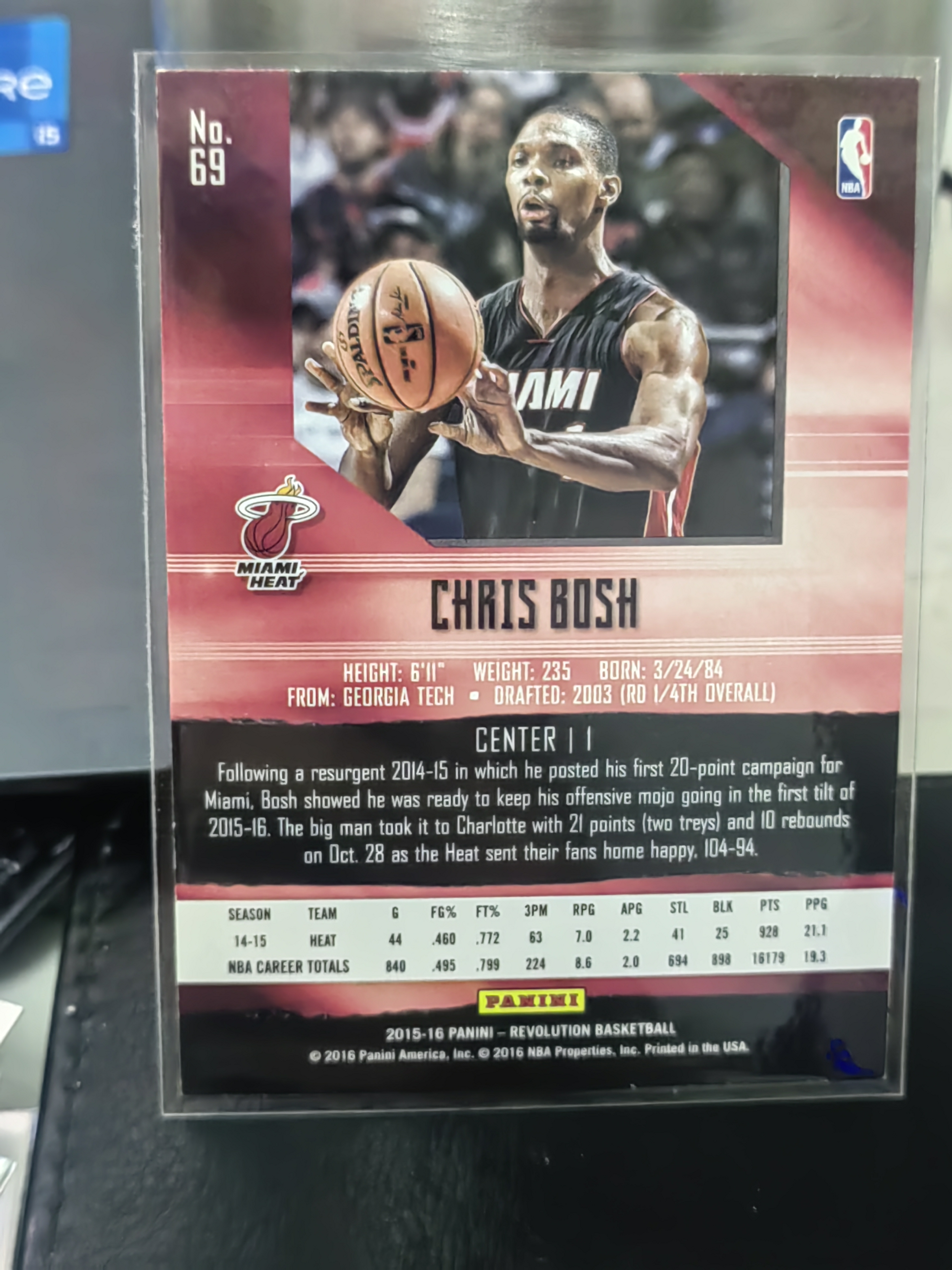 2015-16 Panini Revolution Chris Bosh 革命 克里斯波什 热火 篮 白边白角 不保卡品 卡品如图