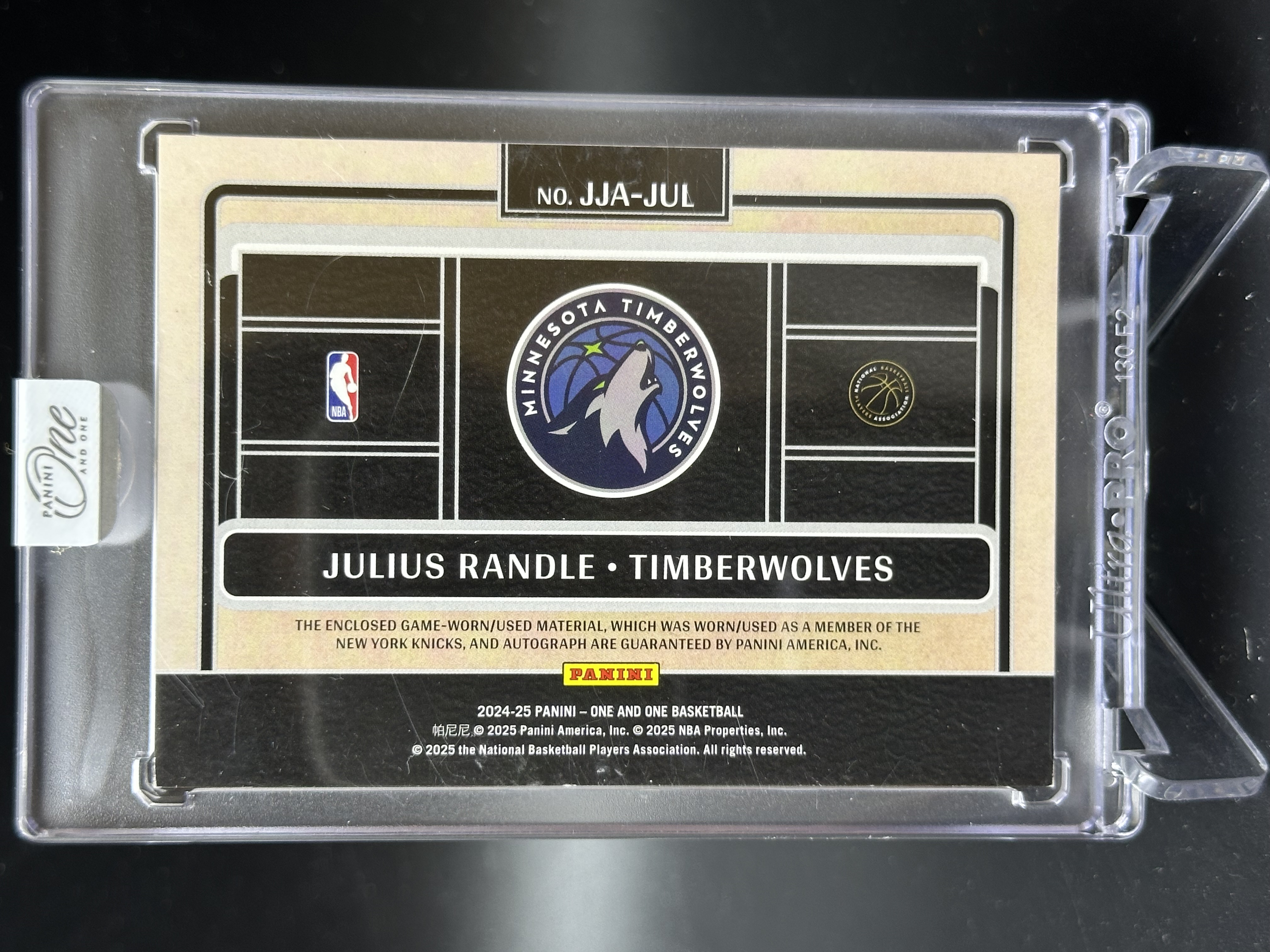 2024-25 Panini One and One Julius Randle 【小黄拍卖】OAO 兰德尔 森林狼 球衣 签字 13/49编 原封砖 少见「汉堡王」