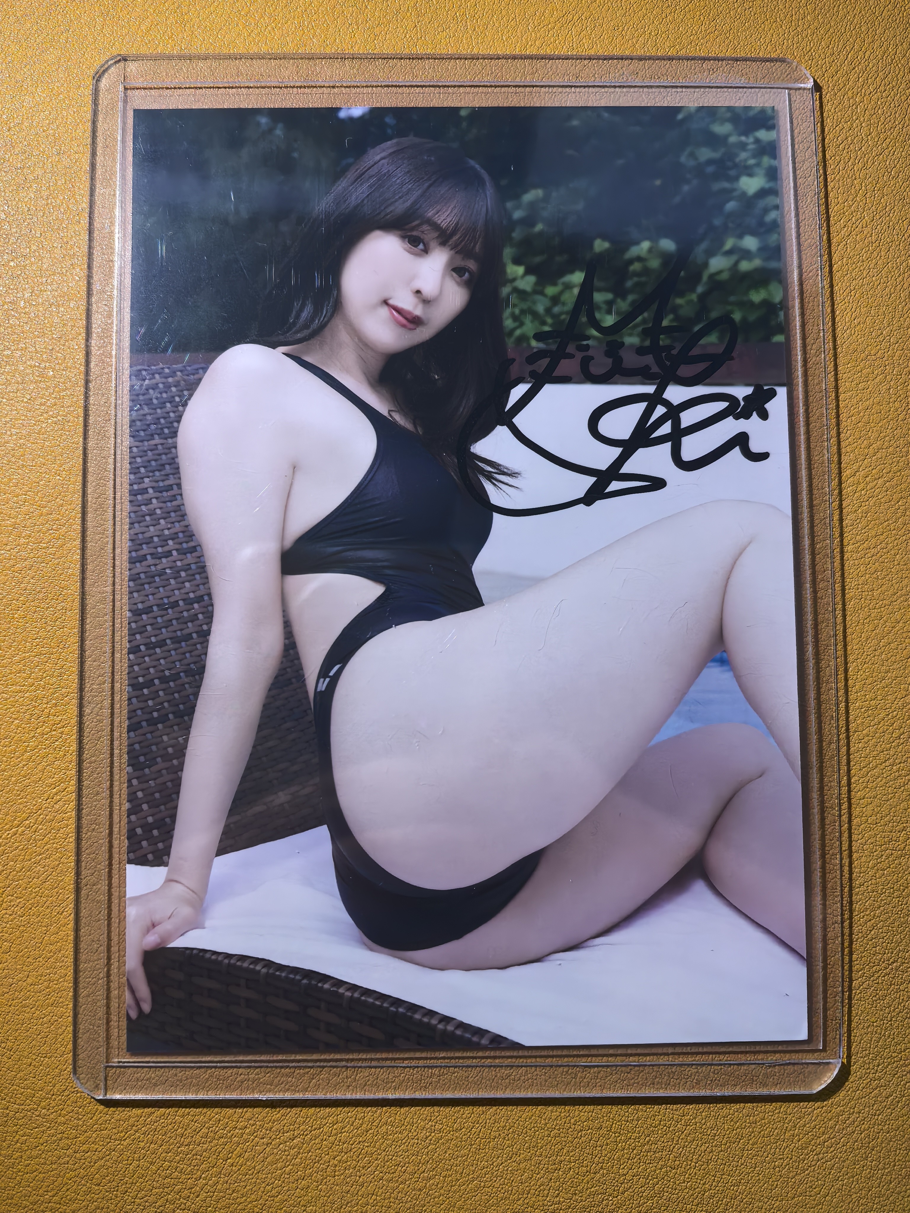 偶像艺人模特【日本代购】大张卡签完美签字 实卡超好看绝版稀有写真偶像明星美女车模妹卡