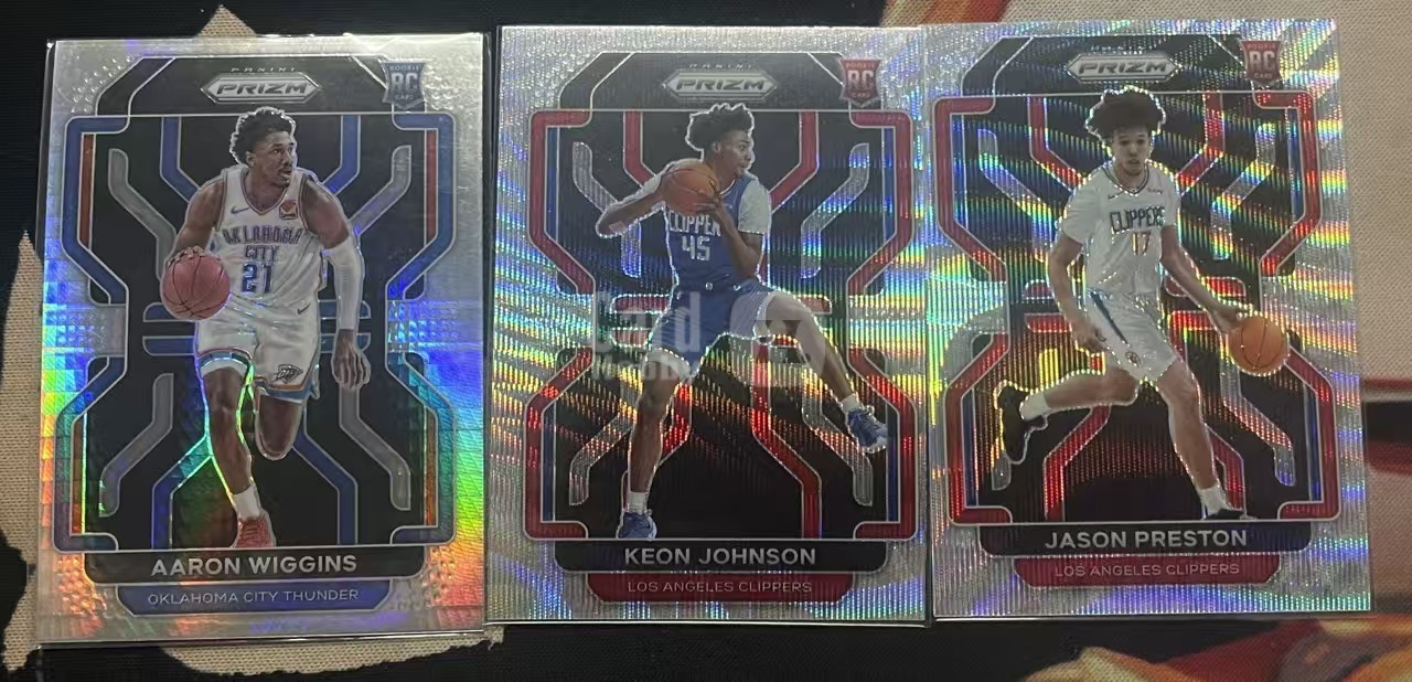 2021-22 Panini Prizm Aaron Wiggins 阿隆·维金斯 hyper折 杰森·普雷斯顿 基昂·约翰逊 波纹折 rc 新秀年 pz 折射 打包 值得收藏（猴子卡社）