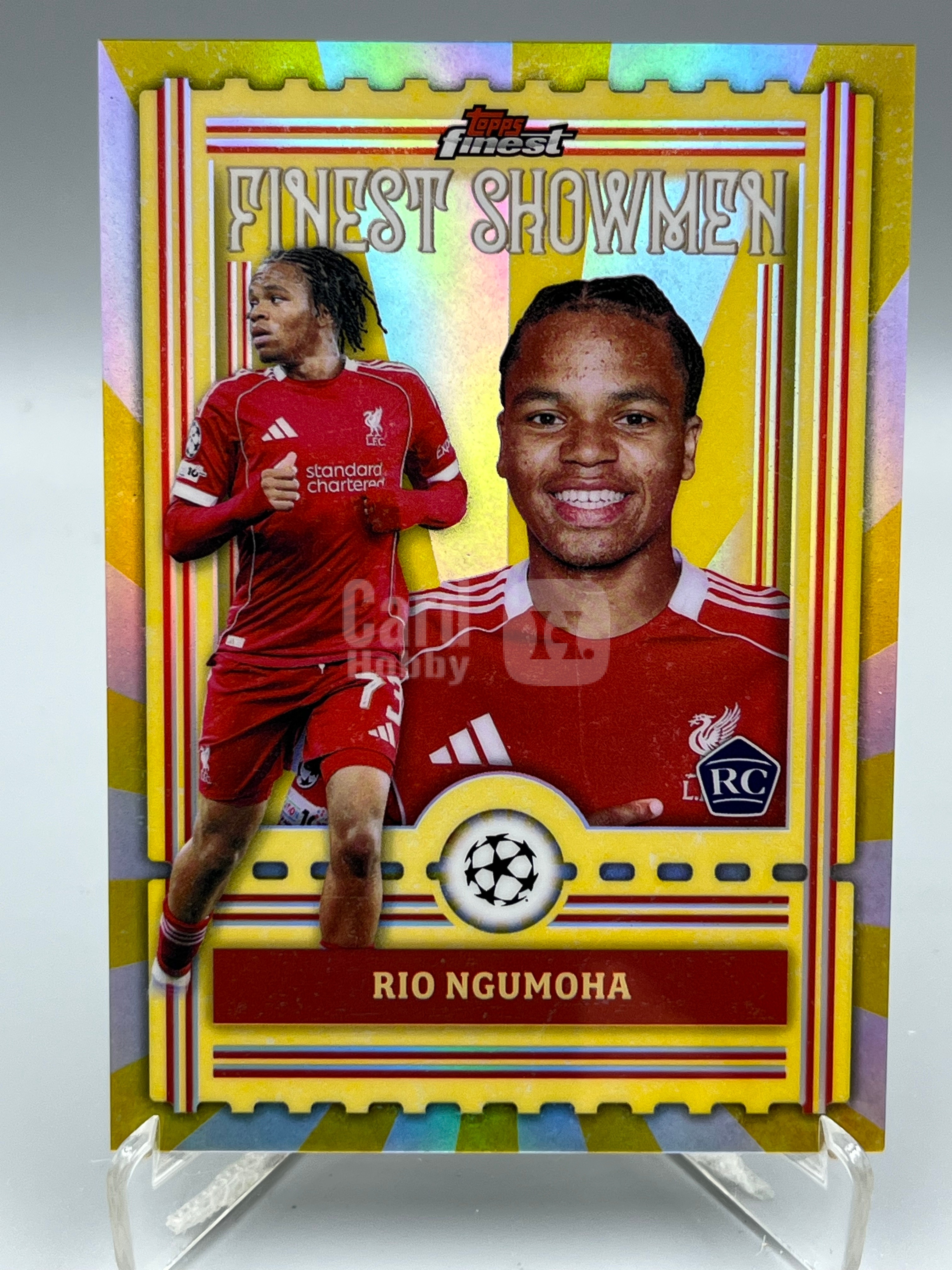 2026 Topps Finest Rio Ngumoha RC 欧战欧冠 恩古莫哈 新秀 英格兰 利物浦 表演家 Showmen 特卡 银折【暴富 仇总】y23