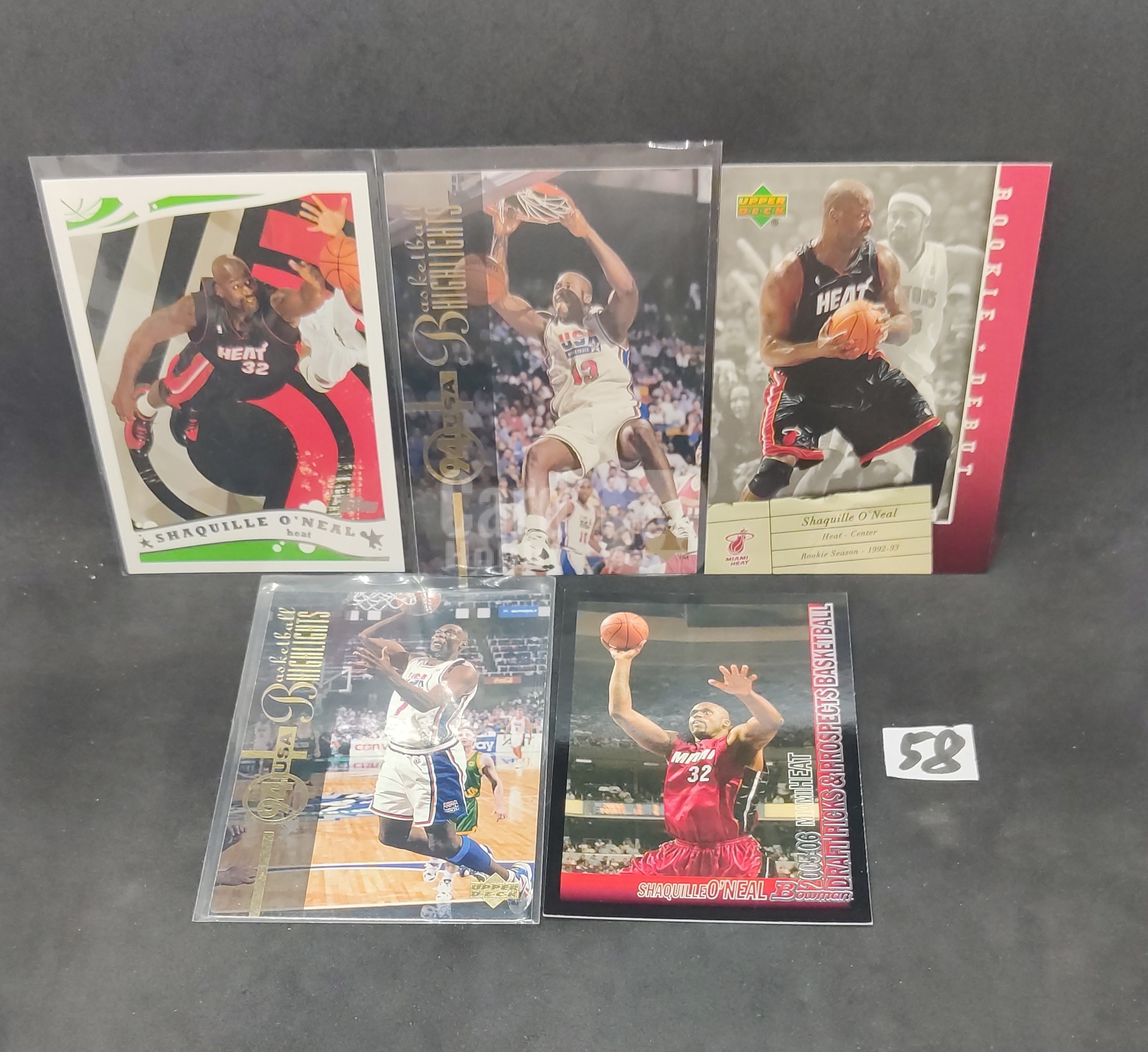 【DC拍卖】7.15 【Lot5 张】沙奎尔・奥尼尔 Shaquille O'Neal 大鲨鱼 Upper Deck Fleer 魔术 热火时期老卡 Base 特卡 经典选图 NBA 球星卡