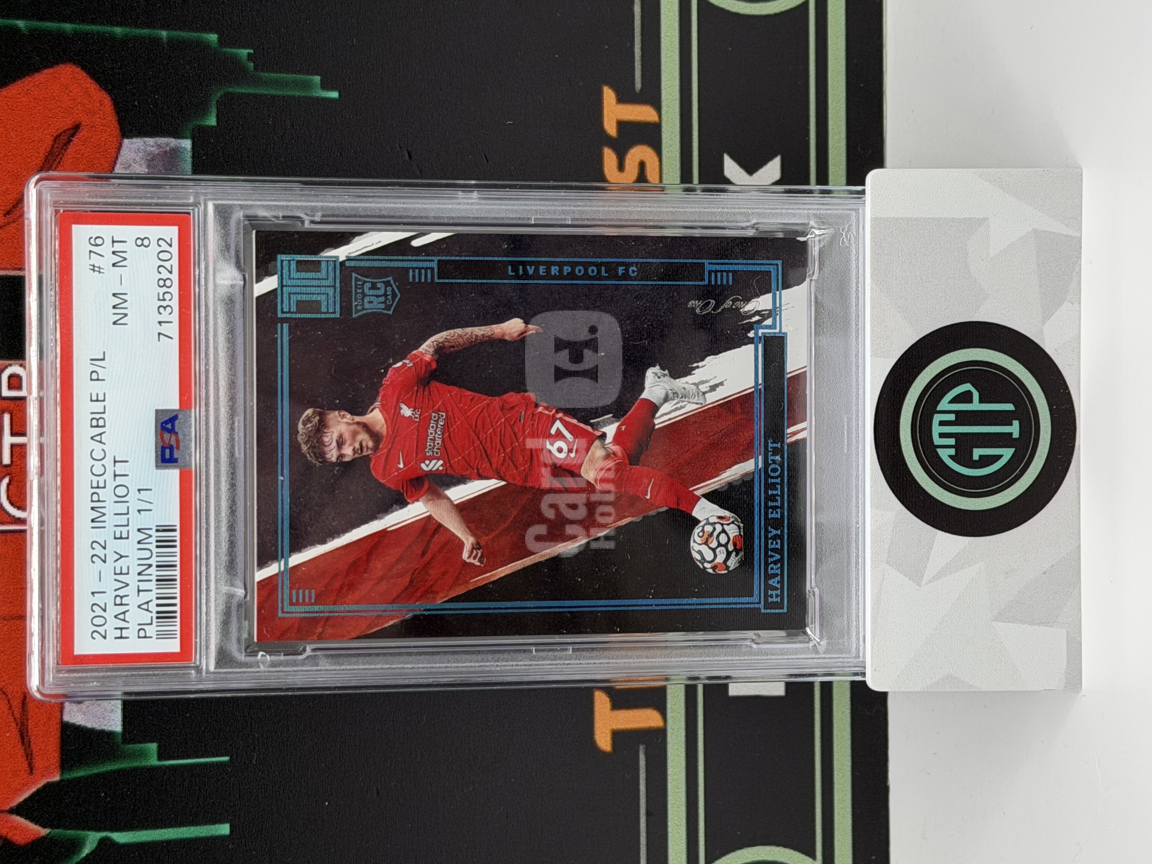【GTP拍卖】2021-22 Panini Impeccable PL Harvey Elliott 埃利奥特 Platinum 1/1 1of1 PSA 8 RC 新秀 独一无二 超级一编 利物浦 英超 Liverpool FC