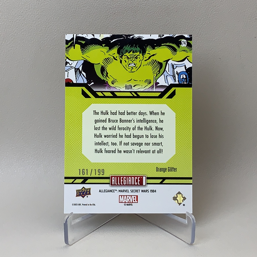 【弈卡代拍】2023 Upper Deck Marvel漫威Secret Wars 秘密战争 大比例 橙波点折 绿巨人 无敌浩克 Hulk 161/199编 品相如图 凑套必备 Mito