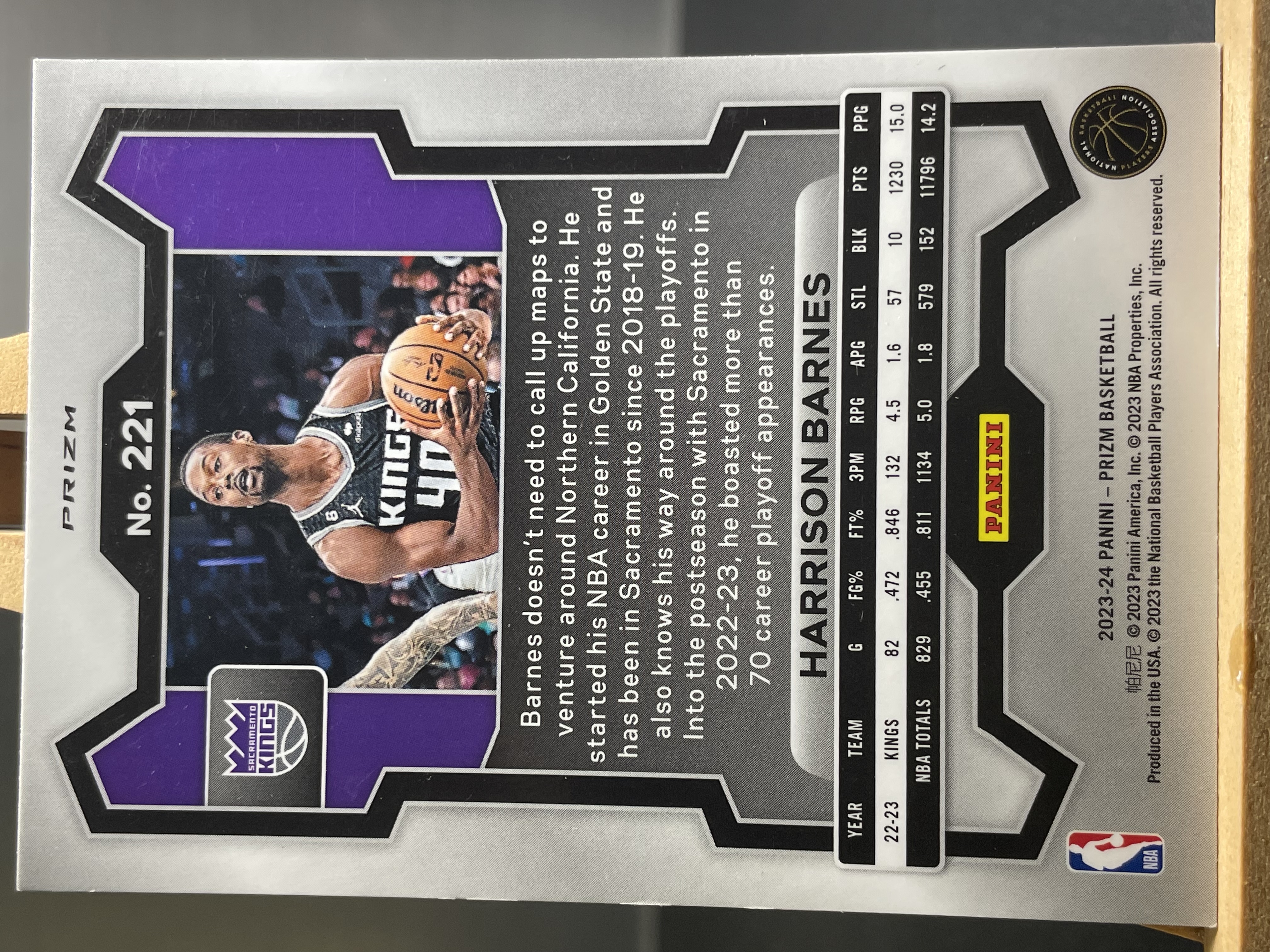 (A2) 2023-24 PANINI PRIZM 三色折 哈里森 巴恩斯 国王 实卡好看 收藏凑套必备 卡品如图 !!!