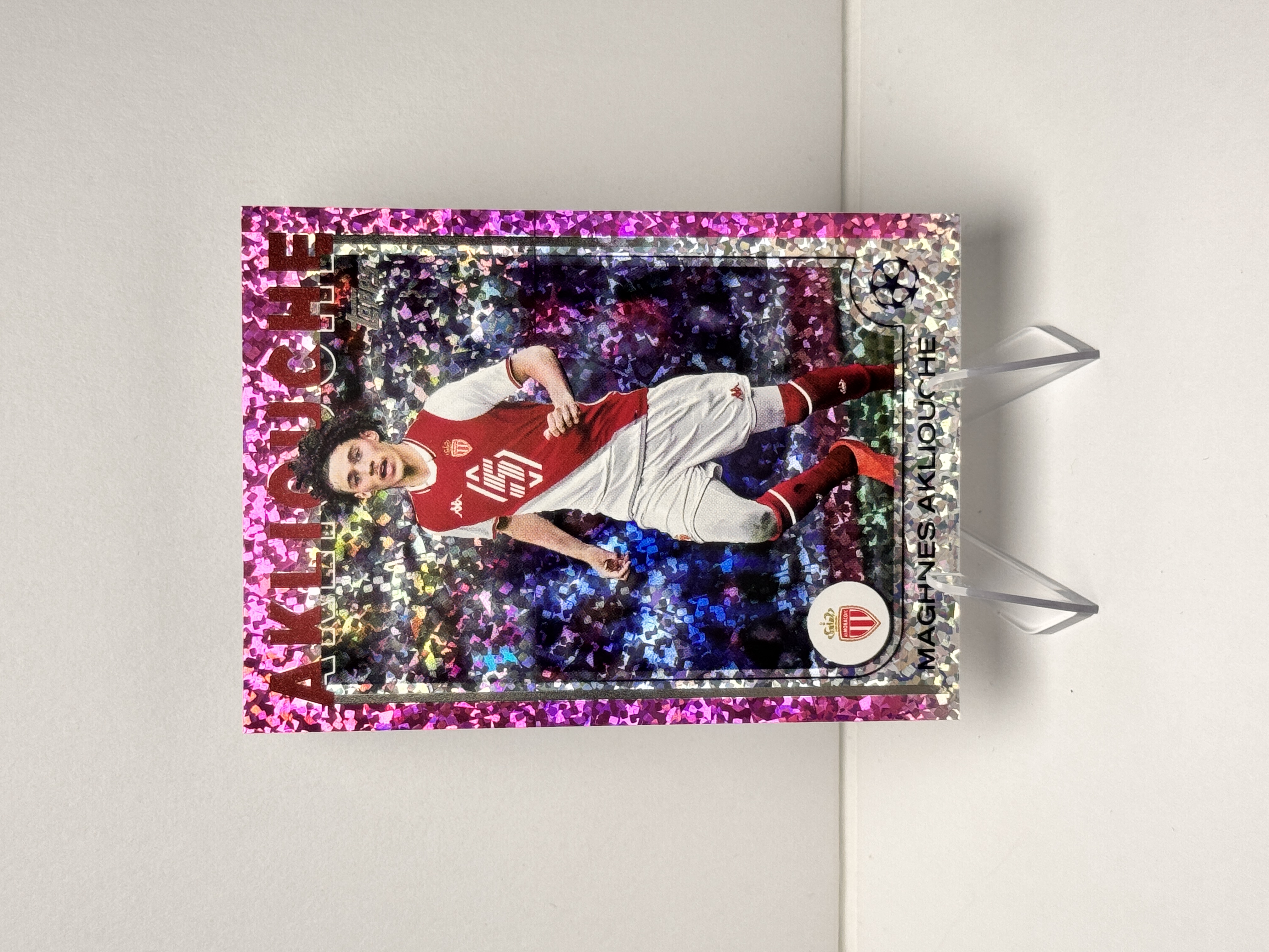 2025 Topps UCC Maghnes Akliouche 欧冠 摩纳哥 法国 马格纳 阿克利乌什 粉碎点折 折射 实卡精美 收藏必备 卡品如图 【星爷代拍】C1-5