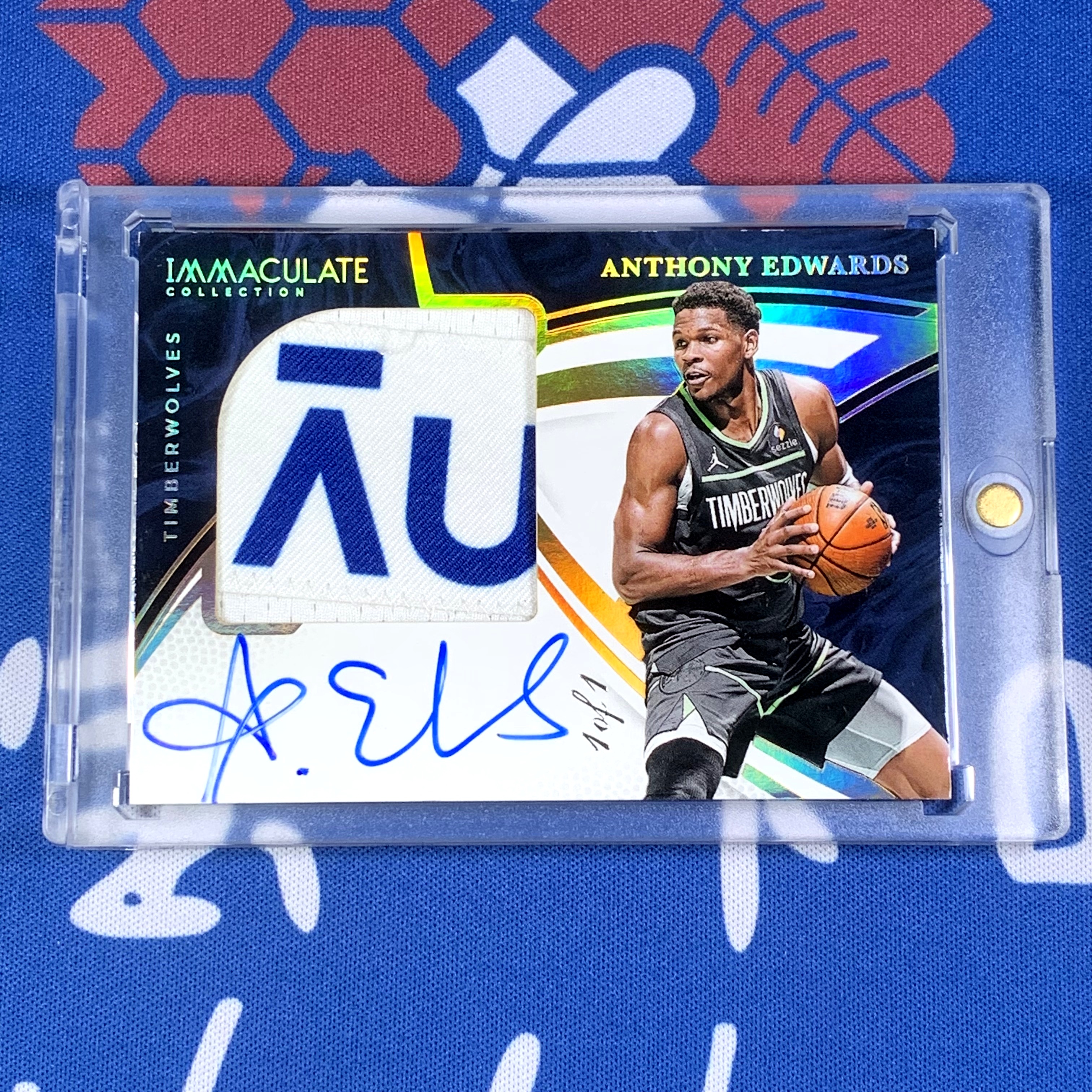 2024-25 Immaculate Anthony Edwards 【海宝】森林狼 爱德华兹 华子 1/1编 1of1 一编一 无平行 超闪 赞助商logo 暴力PA签字卡 卡签 印角见图 顶级收藏
