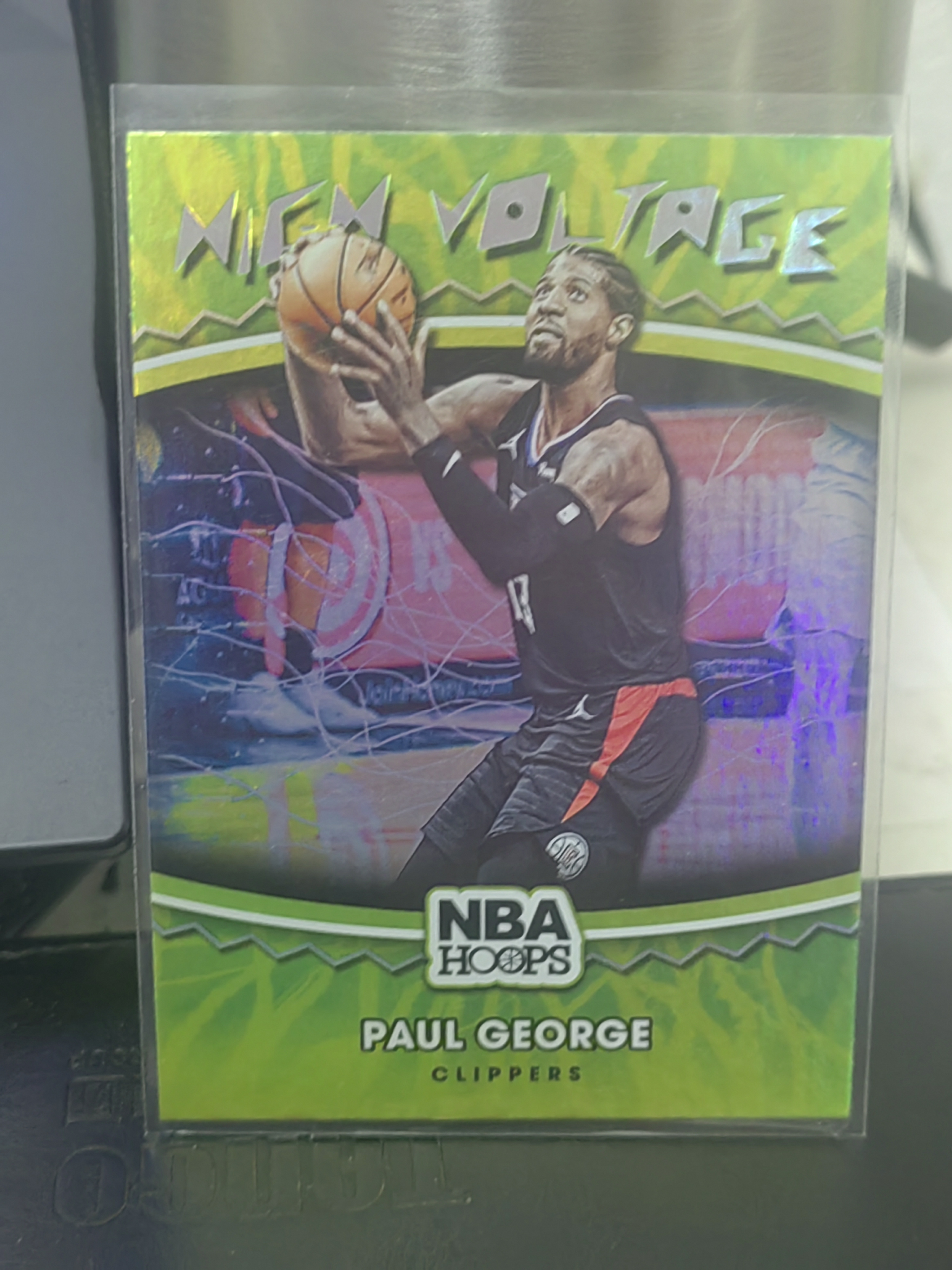 2021-22 Panini Hoops Paul George Hoops 银折 保罗乔治 快船 HIGH VOLTAGE 特卡 高压电 篮 白边白角 不保卡品 卡品如图