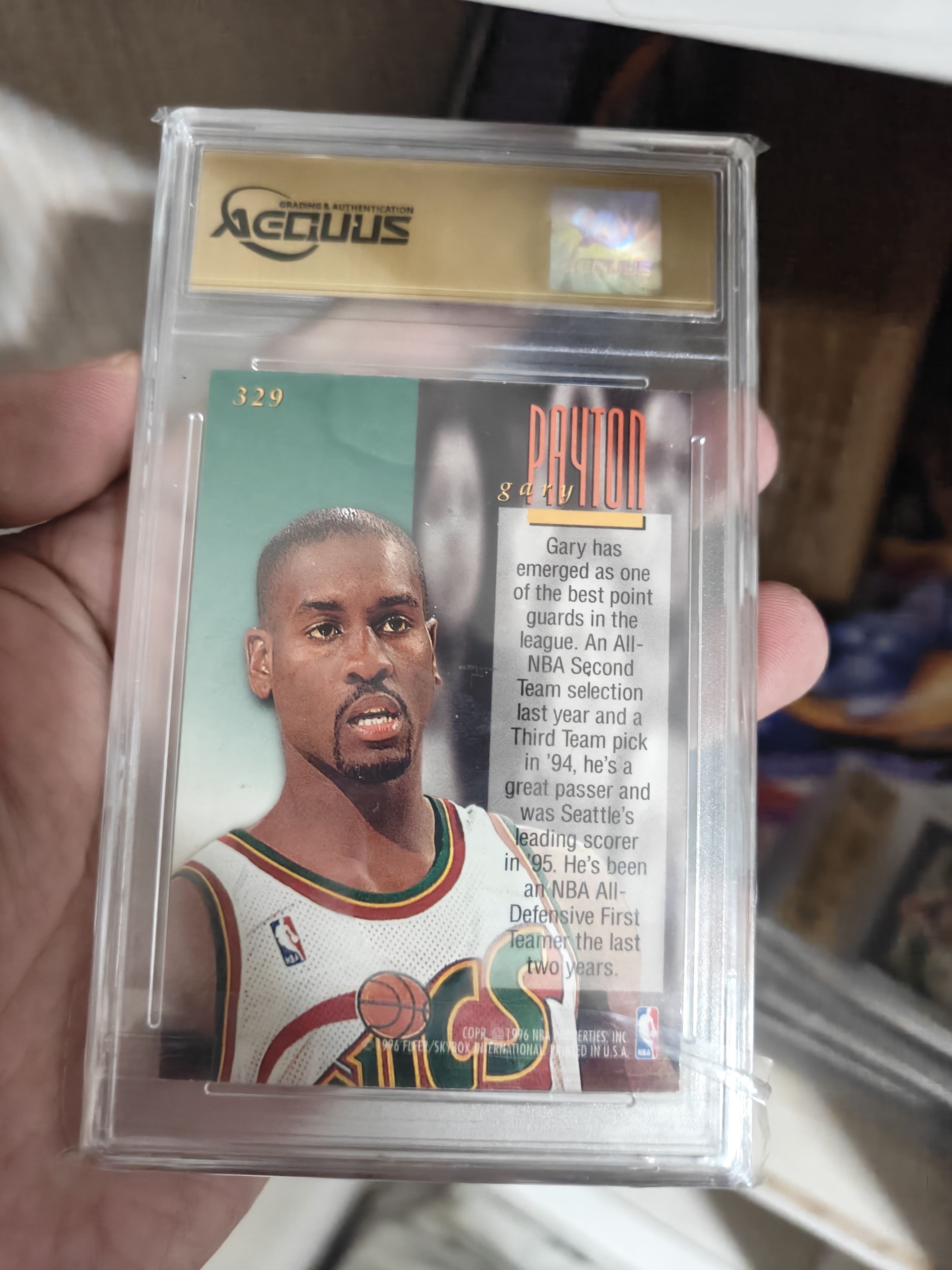 1996 Fleer Ultra Gary Payton #329 手套 加里 佩顿 最佳防守球员 全明星 收藏必备