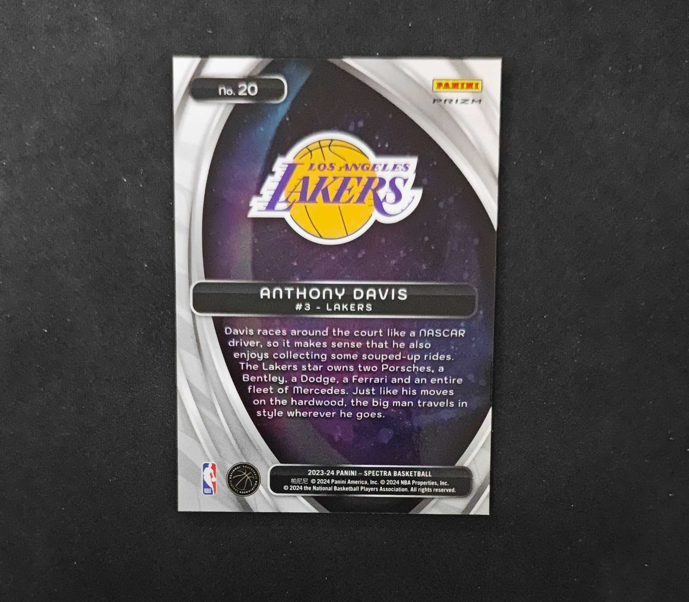 2023-24 Panini Spectra Anthony Davis 【SC拍卖】光谱 湖人 安东尼戴维斯 泰坦特卡 大比例 祥云折 收藏必备(ing哥)