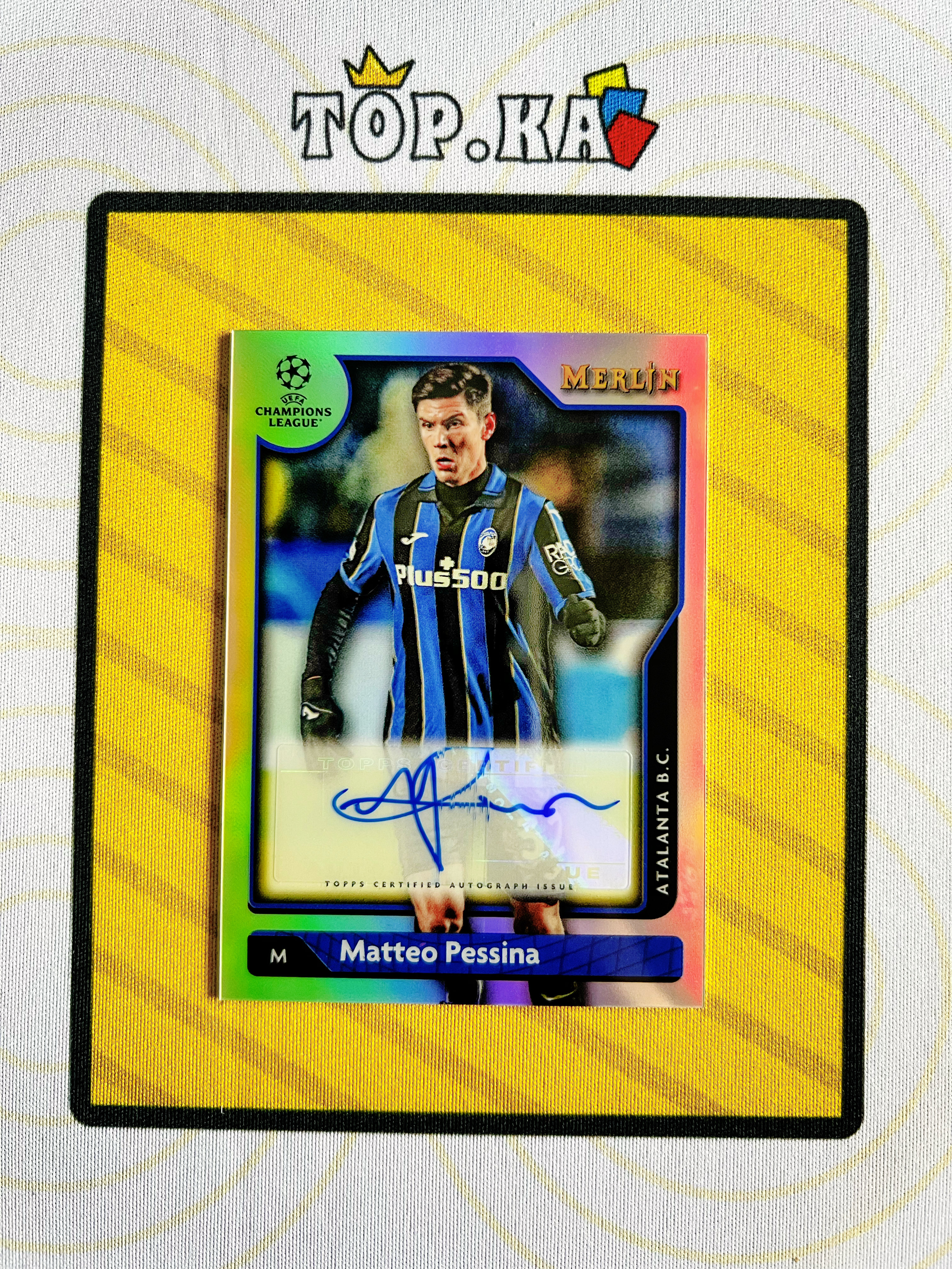 【顶尖卡社】2022 Topps merlin Matteo Pessina C 欧冠 亚特兰大 马泰奥 佩西纳 梅林系列 意大利 银折 签名 签字 折射 详情看描述 瑕疵如图【Lawson】