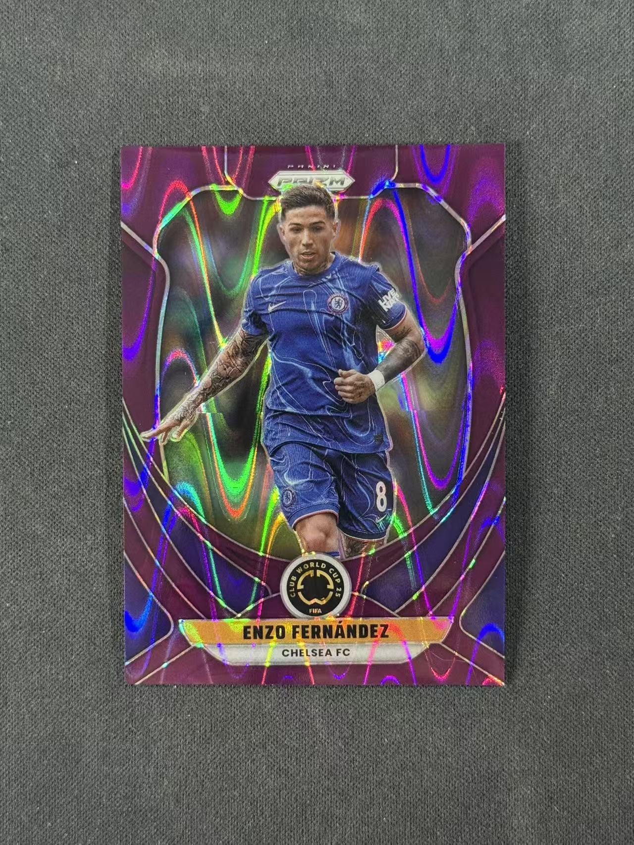 2025 Panini Prizm Enzo Fernández 【林林拍卖拜仁】pz系列 世俱杯 切尔西 恩佐费尔南德斯 88/99编 紫波纹折 base