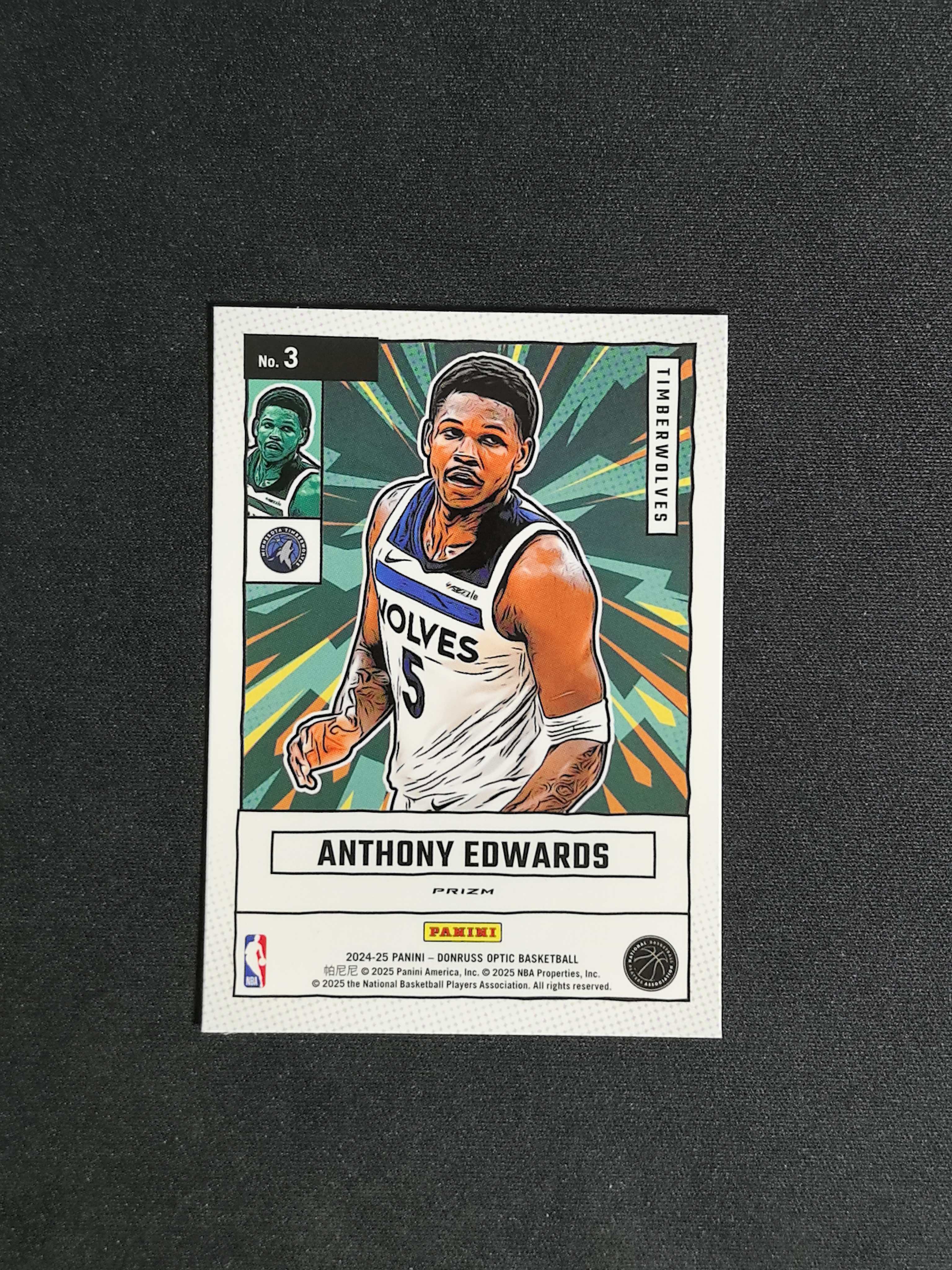 2024-25 Panini Optic Anthony Edwards 杜蕾斯op Optic 森林狼 爱德华兹 华子 漫威特卡 银折 折射 marvels 狼王 卡品如图【CYT球星卡】