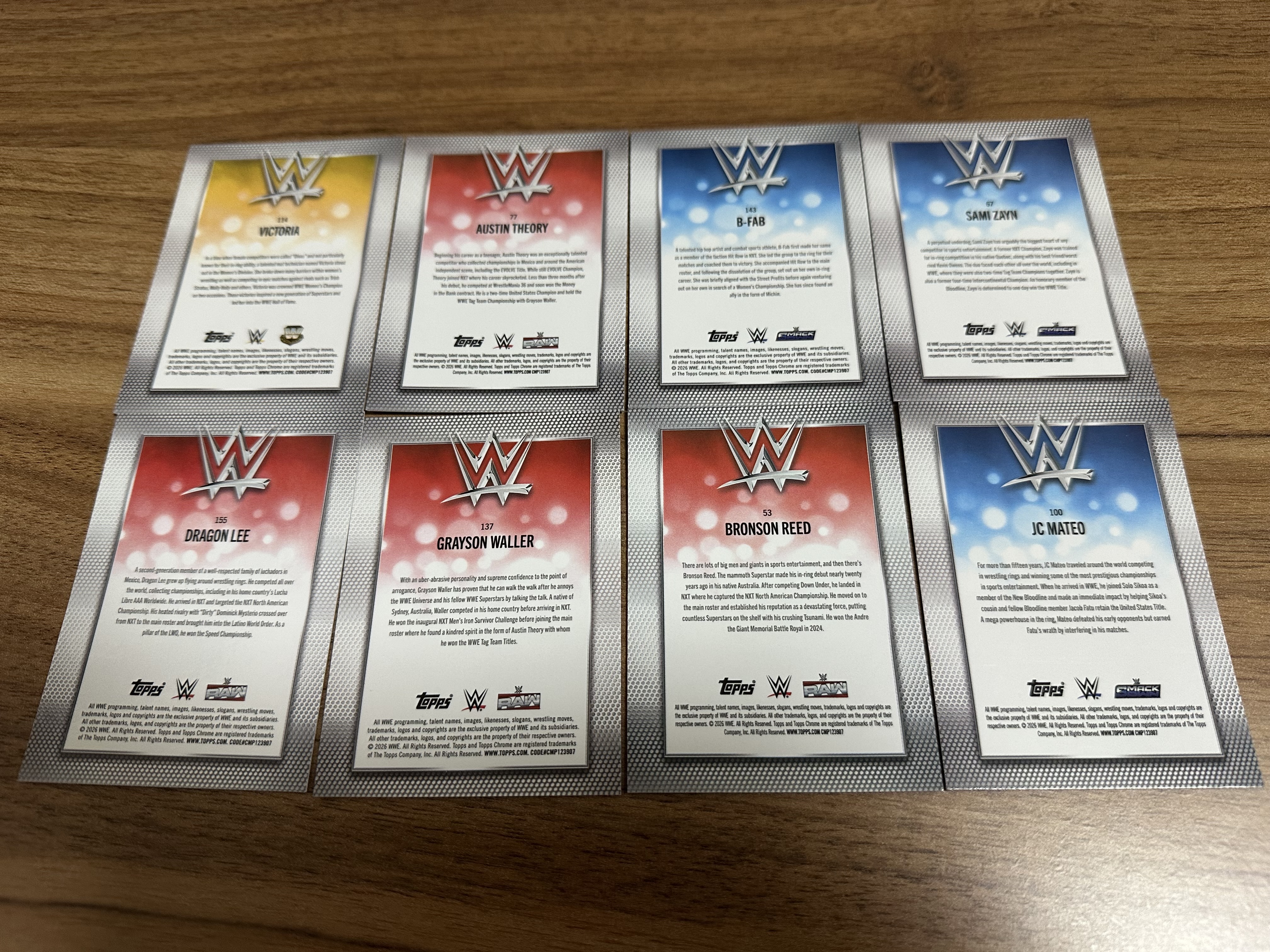 2026 Topps Chrome Grayson Waller AUSTIN THEORY BRONSON REED 格子折 lot8