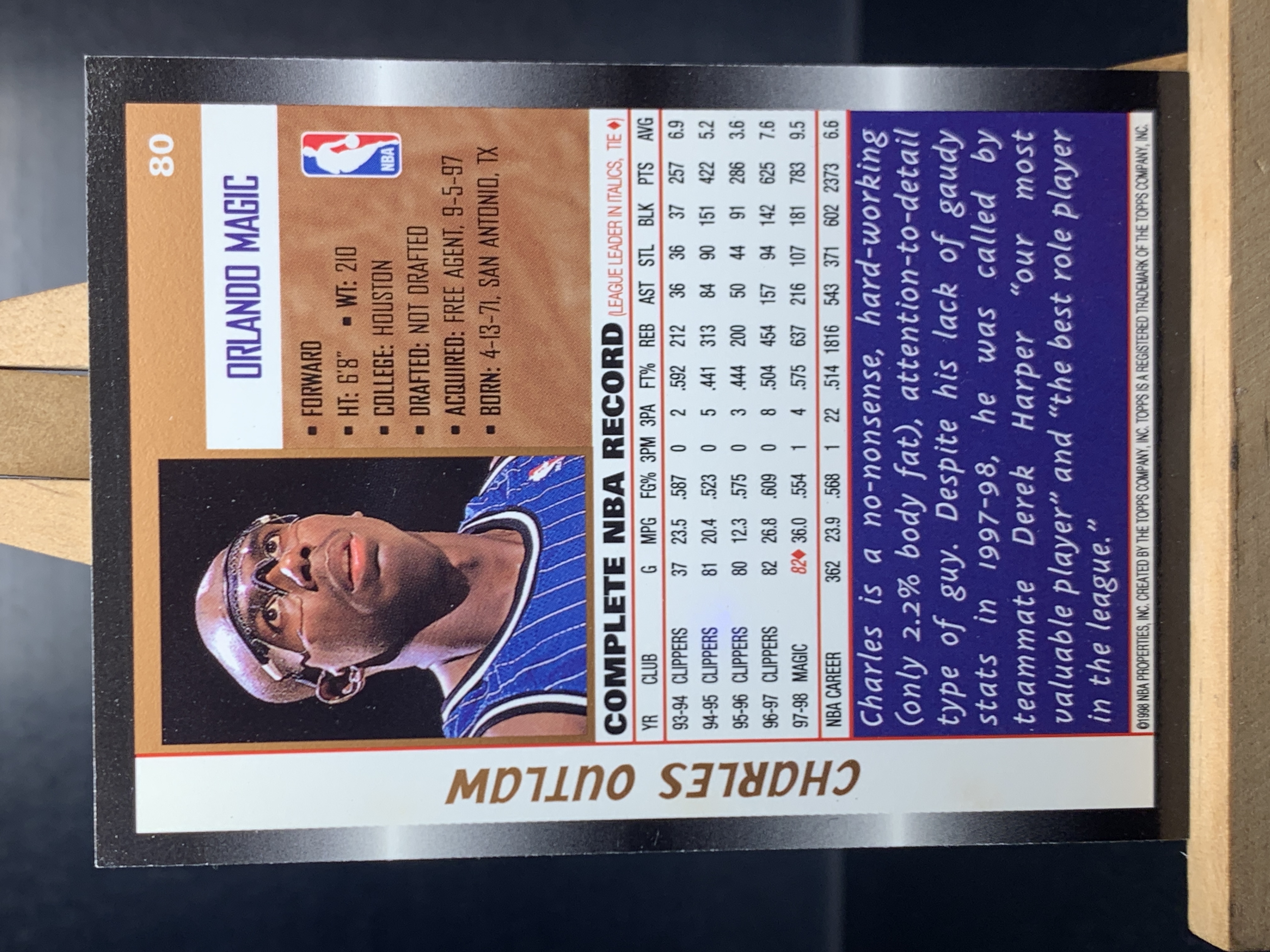 (S8) 1998 TOPPS 稀有老卡 市面少有 近期大热球星 收藏必备 卡面老化 ! ! !