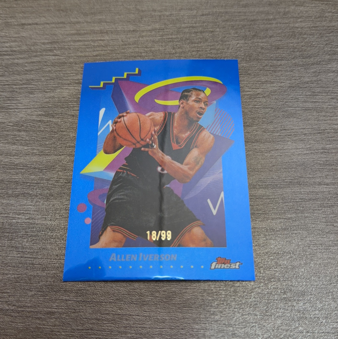 2025 Topps Finest Allen Iverson 【小V代拍】 阿伦 艾弗森 蓝折 18/99编 finest系列 卡品如图【xu】T