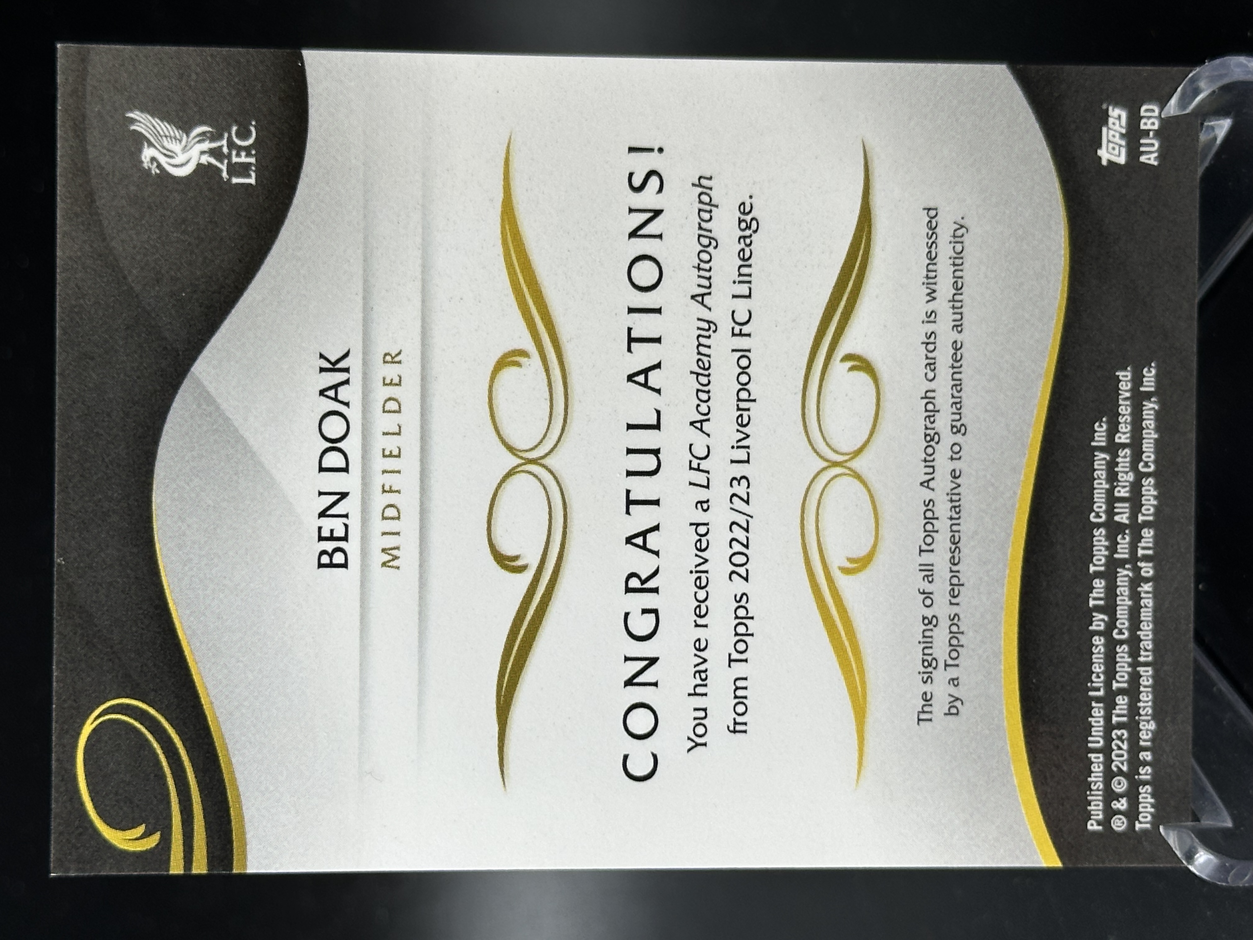 2023-24 Topps Lineage Ben Doak 【小黄拍卖】利物浦 血统 本 多克 新秀 rc 签字「cook」