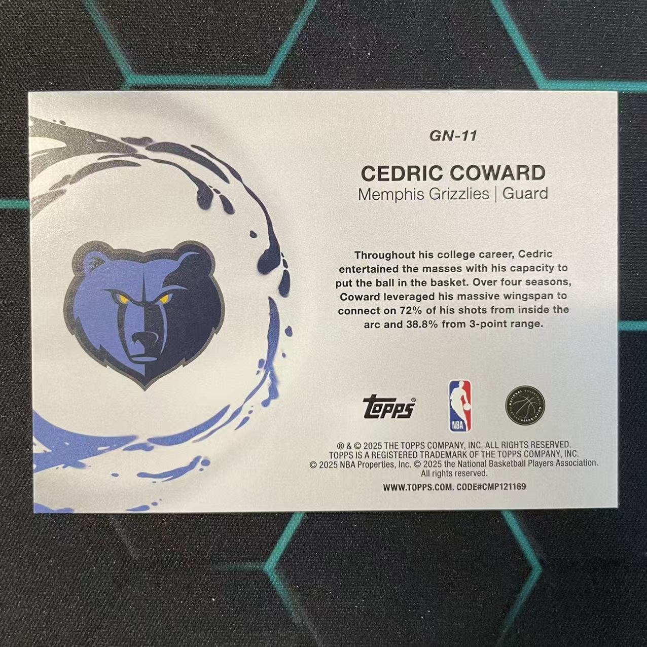 2025 Topps Flagship Cedric Coward RC 【阿福代卖】 塞德里克 考沃德 灰熊 新秀 Generation Now 特卡 银点点折 收藏必备(行行行)