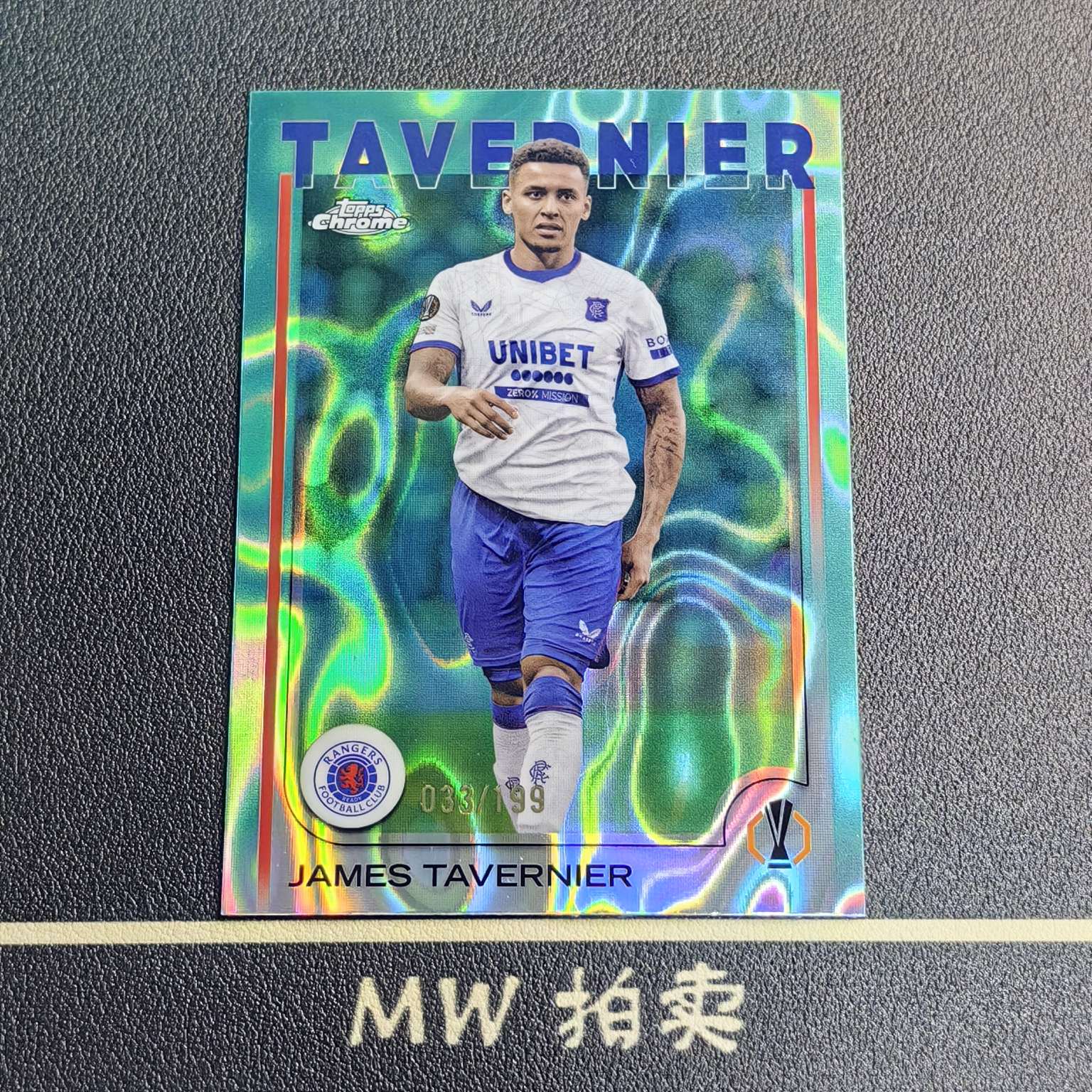 【MW拍卖 接代拍】 塔沃尼尔 /199编 2024-25 Topps Chrome 青熔岩折 欧冠TC JAMES TAVERNIER 流浪者 -Yzq