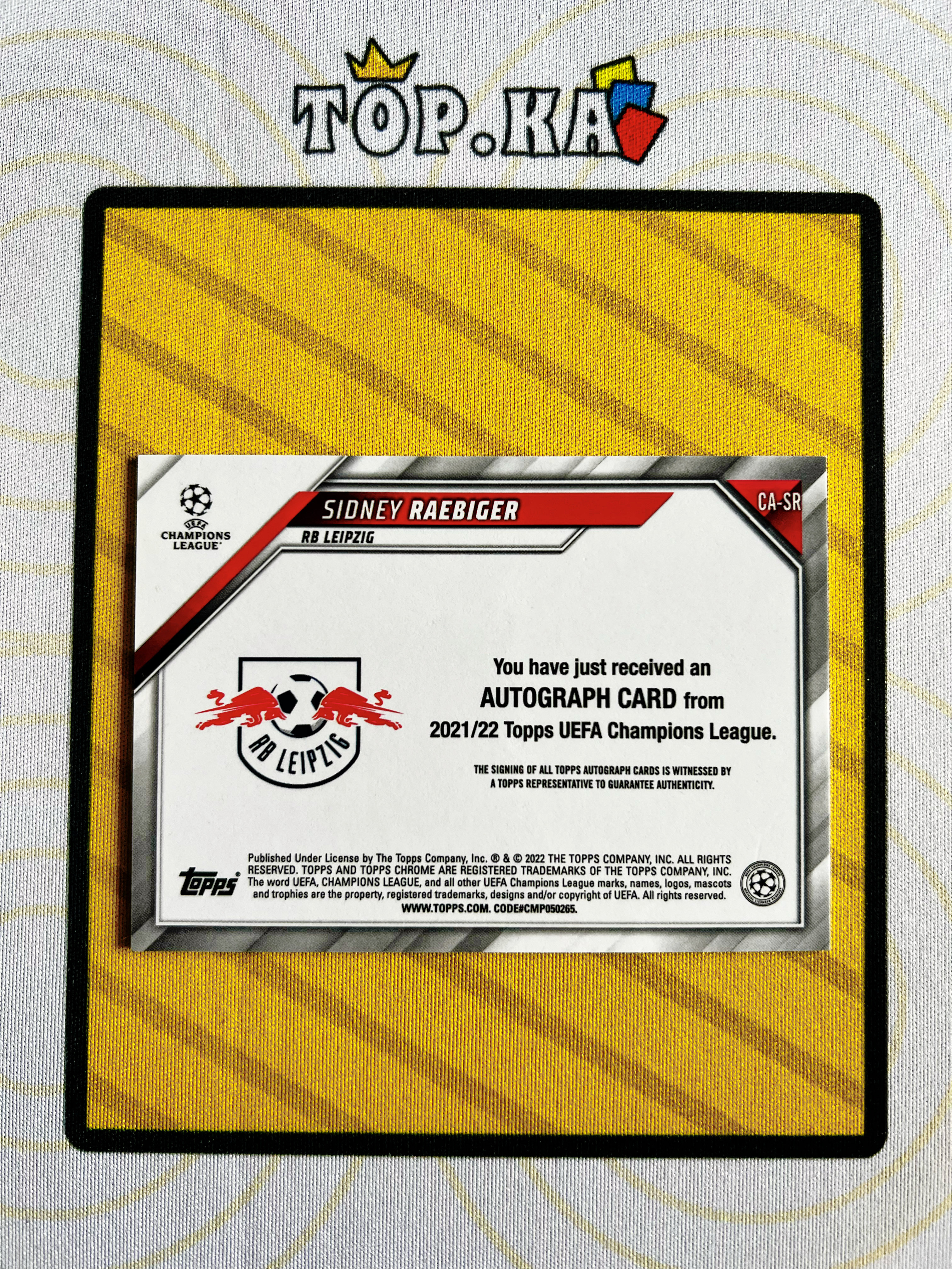 【顶尖卡社】Sidney Raebiger 雷比格 2022 Topps Chrome 欧冠 RC新秀 签字 签名 银折折射 莱比锡红牛 详情看描述 瑕疵如图【Lawson】