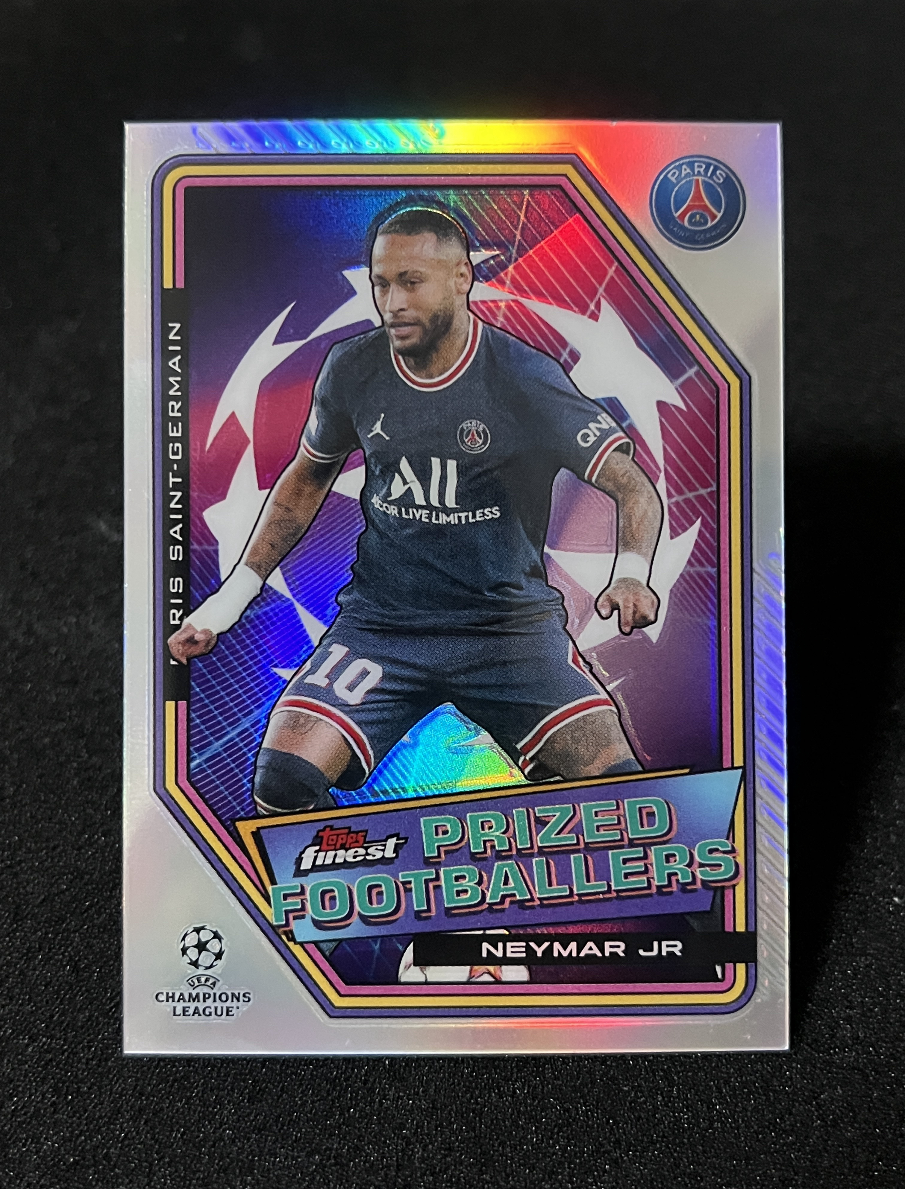 2022 Topps UEFA Champions League Neymar Jr【挂机拍卖】欧冠 巴黎圣日耳曼 内马尔 赞赏特卡 银折 大巴黎 #PF-8 收藏 凑套 卡品如图