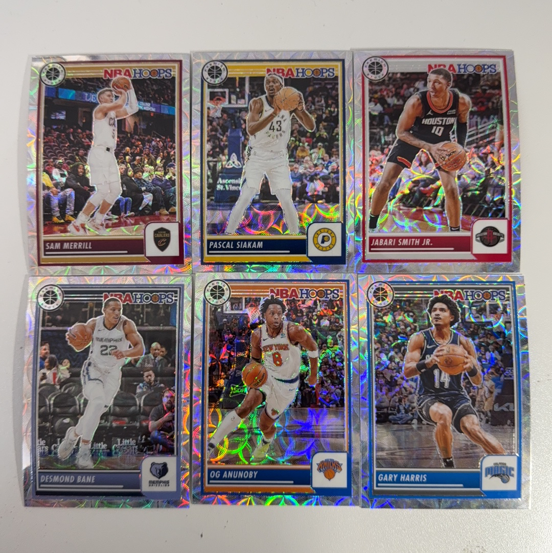【免费代卖】6张 打包 lot HOOPS 折射 贾巴里 史密斯 贝恩 西亚卡姆 阿奴诺比 马刺 骑士 勇士 湖人 火箭 独行侠 魔术 值得收藏!!