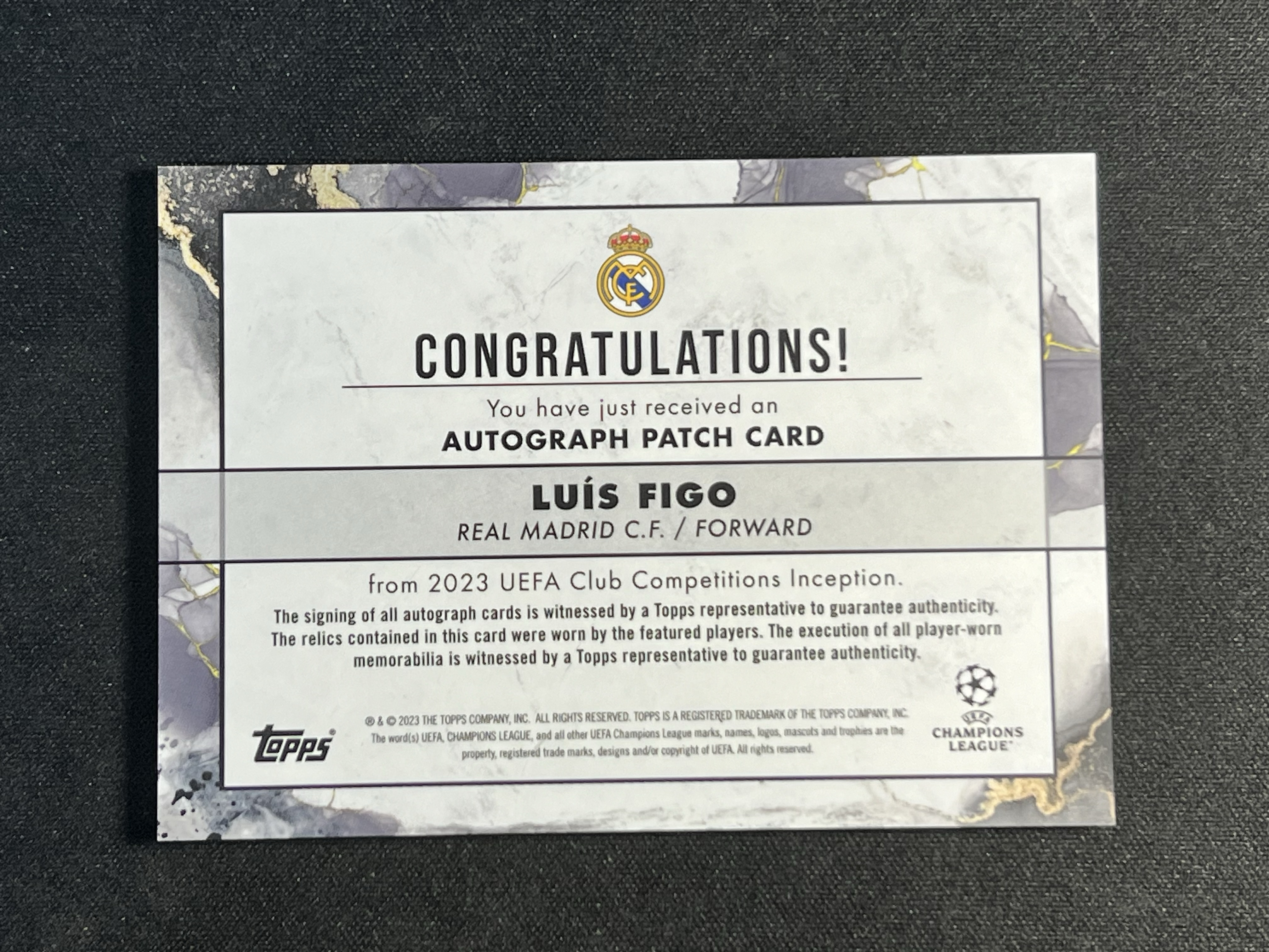 2023 Topps Inception luis Figo 盗梦 菲戈 1/1编 金版 落场GU切割 签字。一套在拍。皇家马德里/皇马,国际米兰/国米,葡萄牙天尊,巴塞罗那/巴萨。小虾哥【珞珈拍卖】