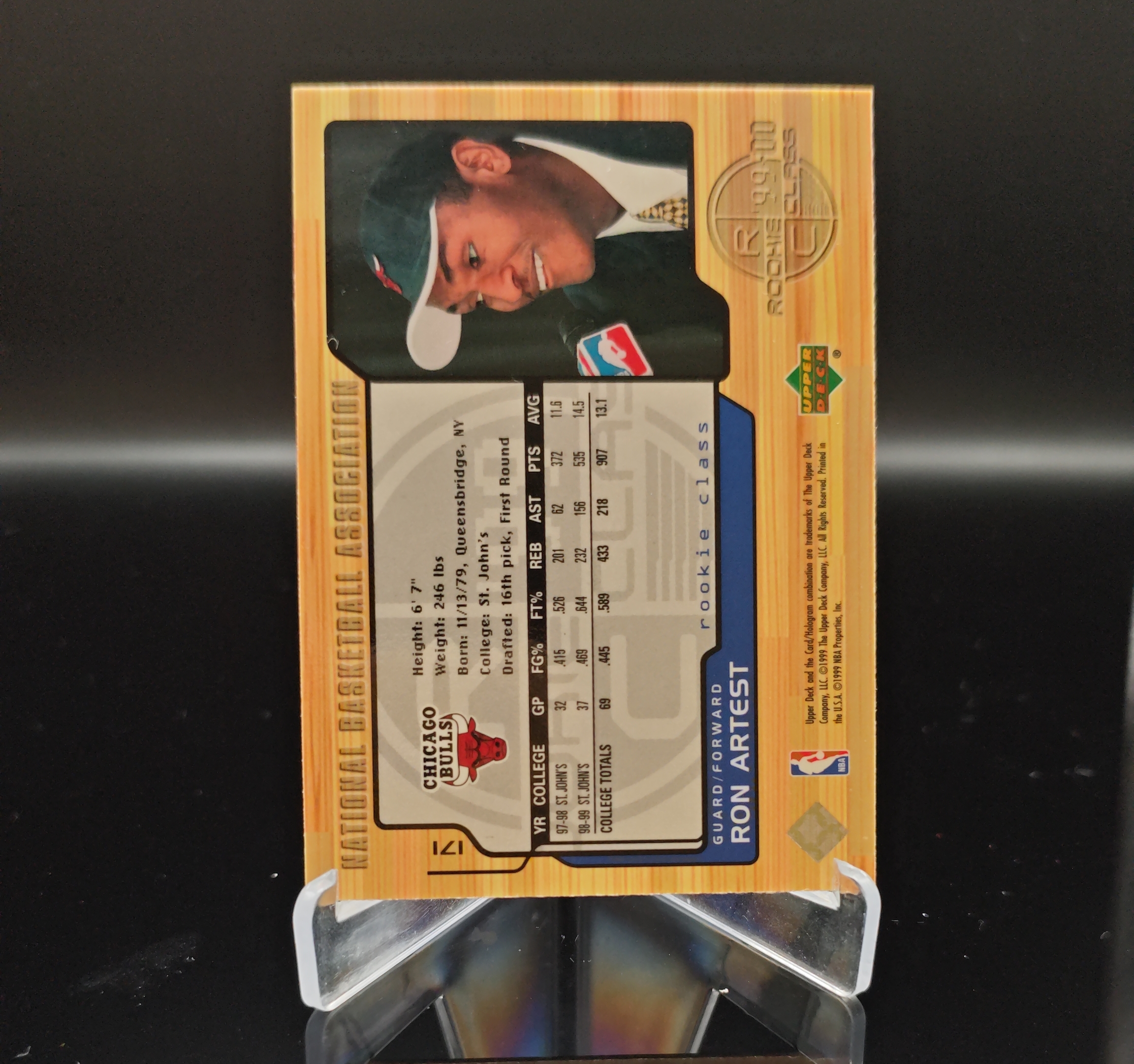 1999 Upper Deck Upper Deck Ron Artest #171 罗恩阿泰斯特 卡品如图