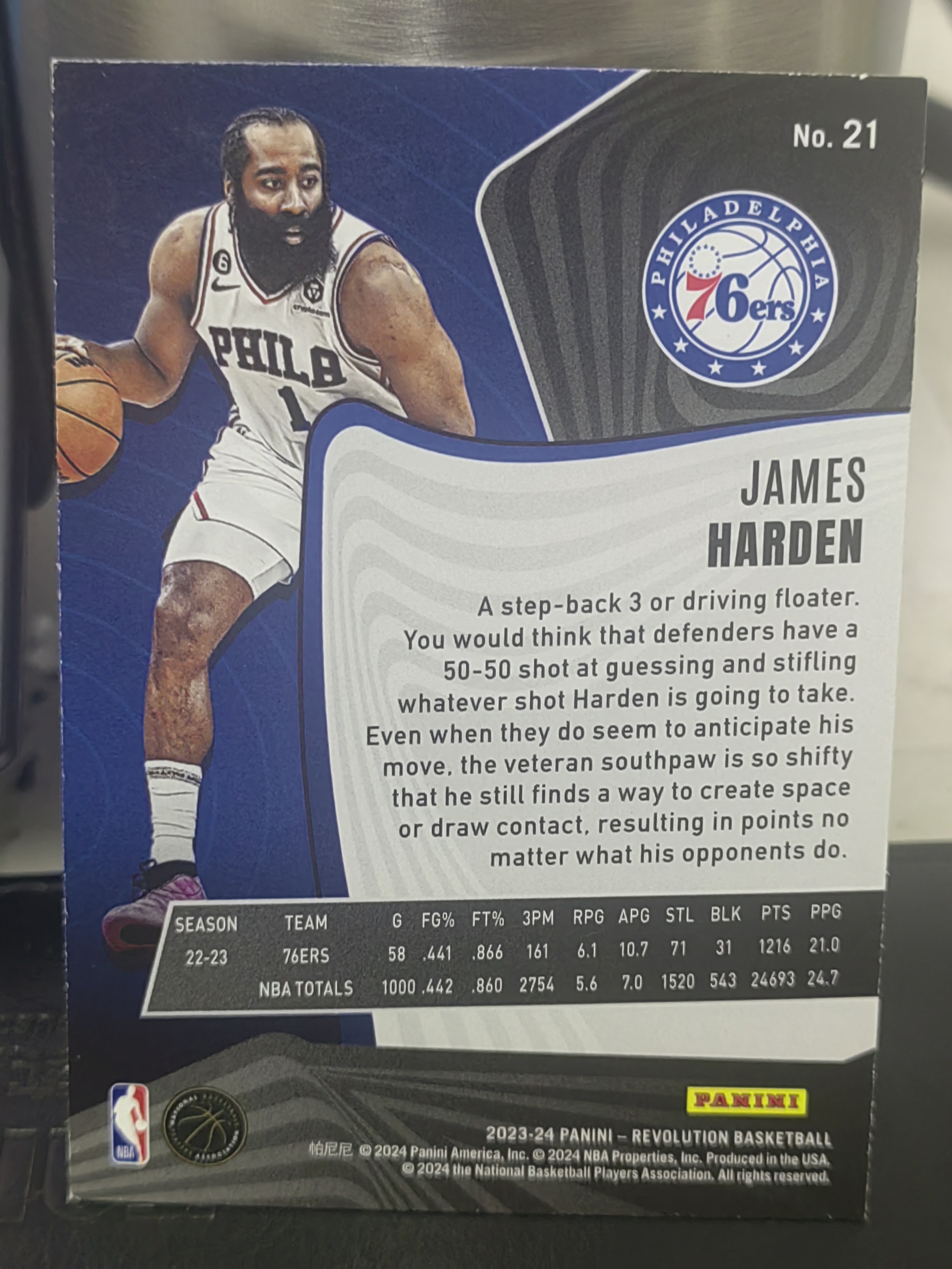 2023-24 Panini Revolution James Harden 革命 詹姆斯 哈登 76人 篮 白边白角 不保卡品 卡品如图