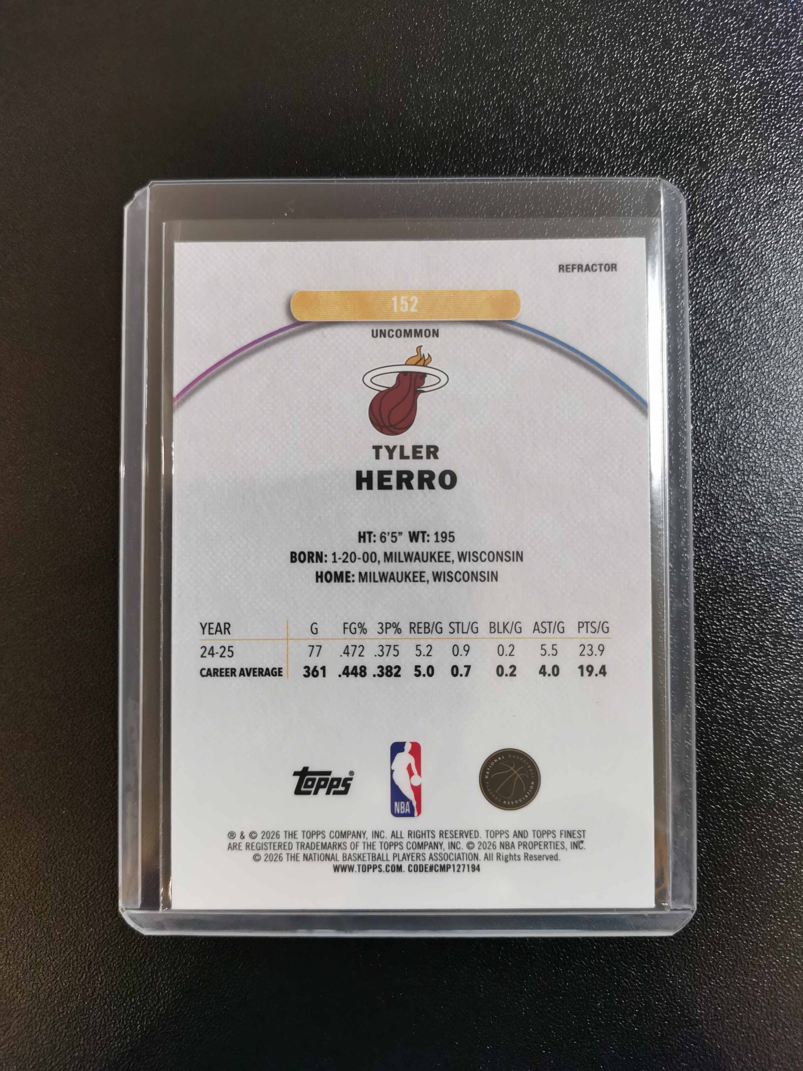 2026 Topps Finest Tyler Herro 泰勒希罗 热火 二级 折射 收藏凑套 卡品如图 免费代拍NBXX