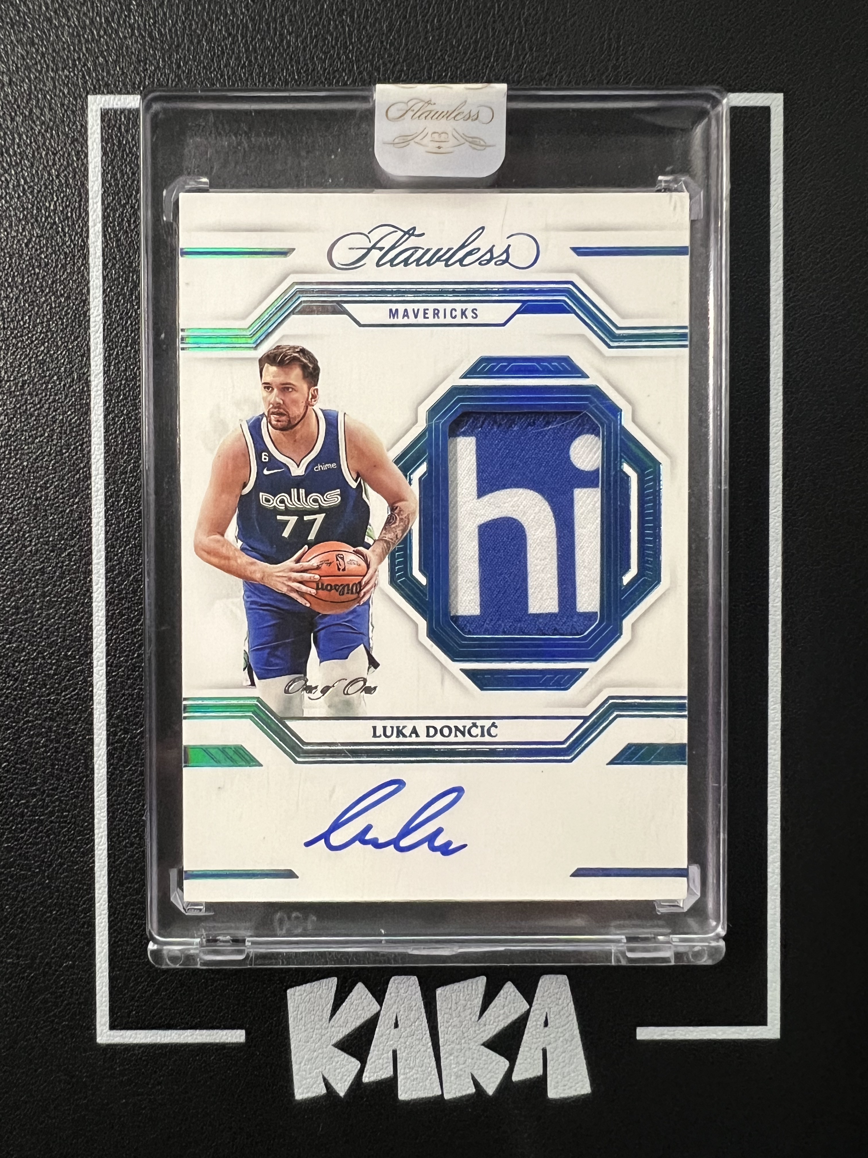 【KAKA】2022-23 Panini Flawless Luka Doncic 手提 独行侠 东契奇 湖水蓝 1/1编 1of1 卡签 Patch切广告 签字 PA 大Hit卡 SPM 原封砖