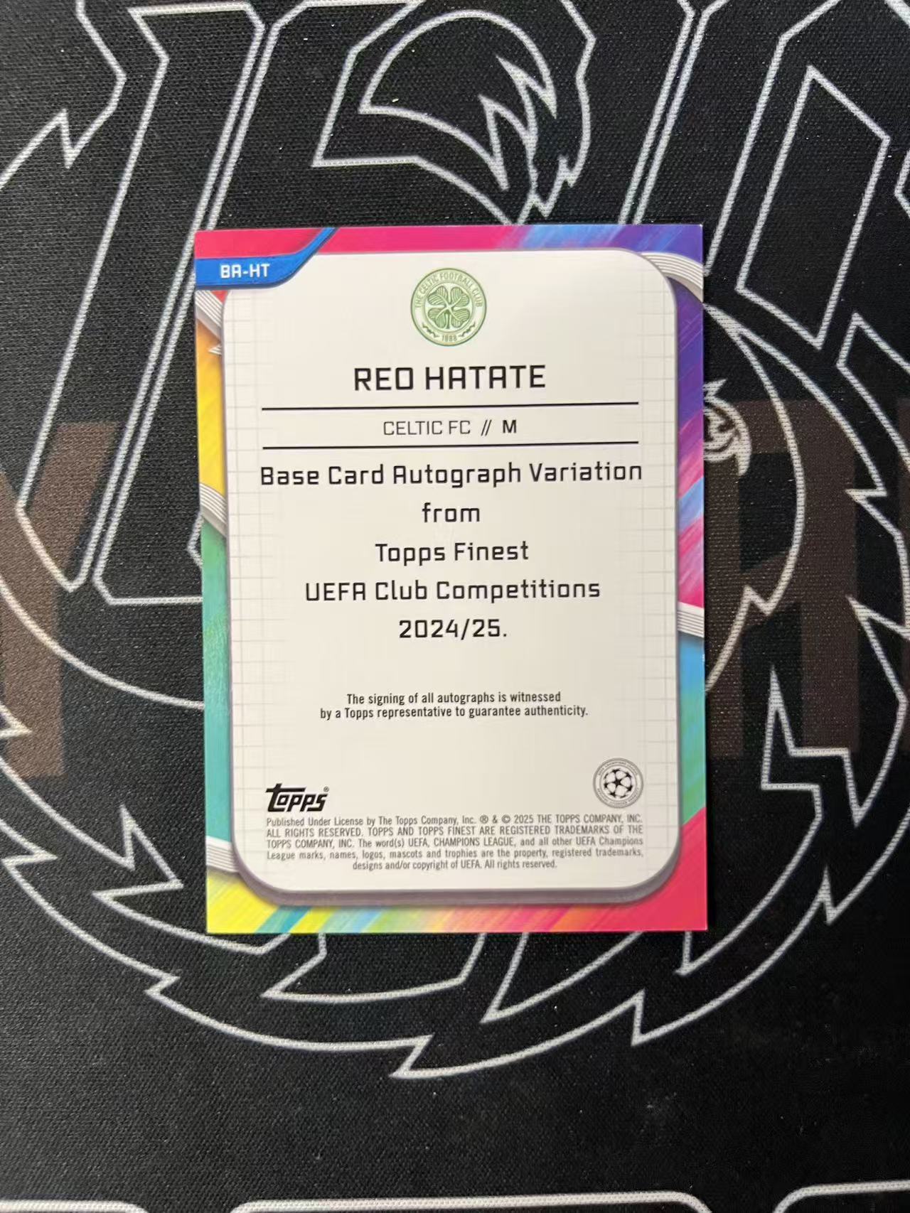 2024-25 Topps Finest Hatate 【UTF球星卡】fr4 旗手怜央 苏超 凯尔特人 日本中场 签字 银折签 通行卡品