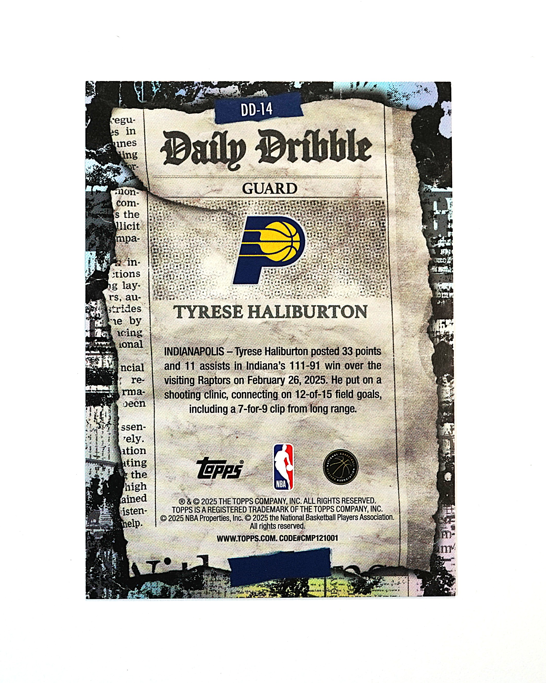 2025 Topps Flagship Tyrese Haliburton 泰瑞斯 哈里伯顿 28/50编 金折 每日运球特卡 折射 步行者 哈利伯顿 凑套专收必备 卡品如图【DD】