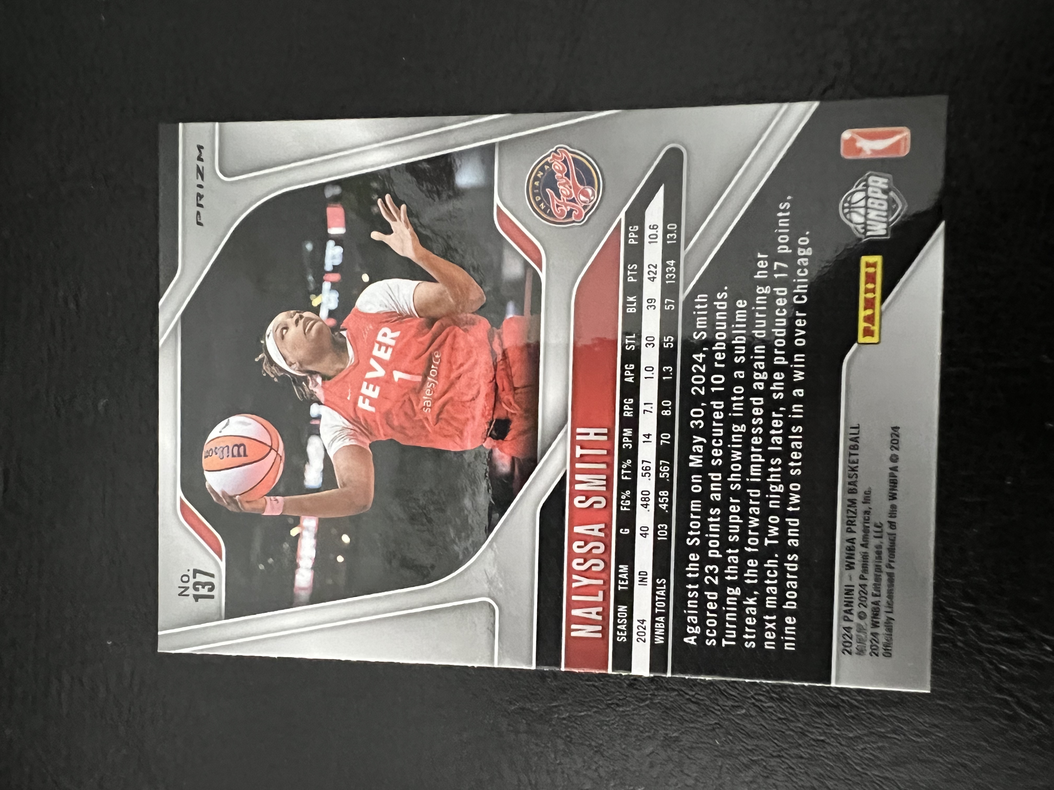 2024 Panini WNBA Prizm Nalyssa Smith 女篮 娜丽莎 史密斯 印第安纳狂热 折射 BASE 完美收藏 卡品如图