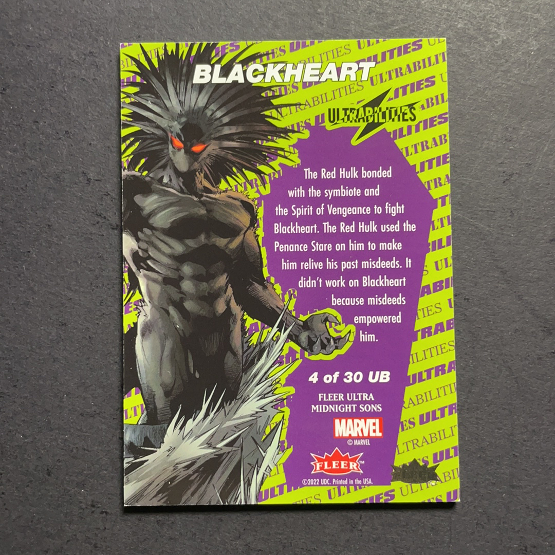 2024 Fleer Marvel (MCU) 午夜之子 黑心魔 比例1:18 UB超能力星星折射特卡 序号4of30 2023 UD漫威漫画Fleer Ultra午夜之子 粉条代拍