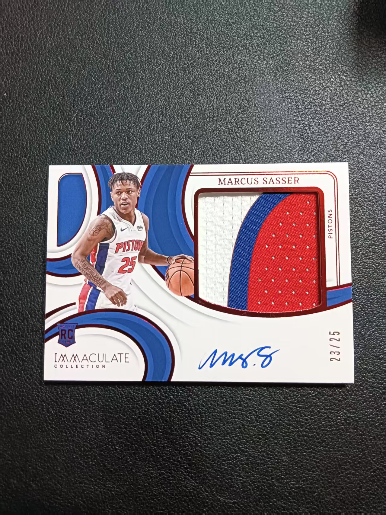 2023-24 Panini Immaculate Marcus Sasser RC 爱咪咪 活塞 马库斯 萨瑟 25编 PPA 背号编 卡签 大窗 物料 暴力 Patch 三色 切割 卡品如图