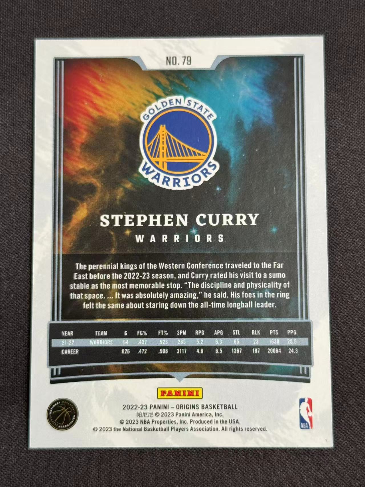 2022-23 Panini Origins Stephen Curry 起源 金州勇士 斯蒂芬 库里 Base 边角微瑕 ZZ1