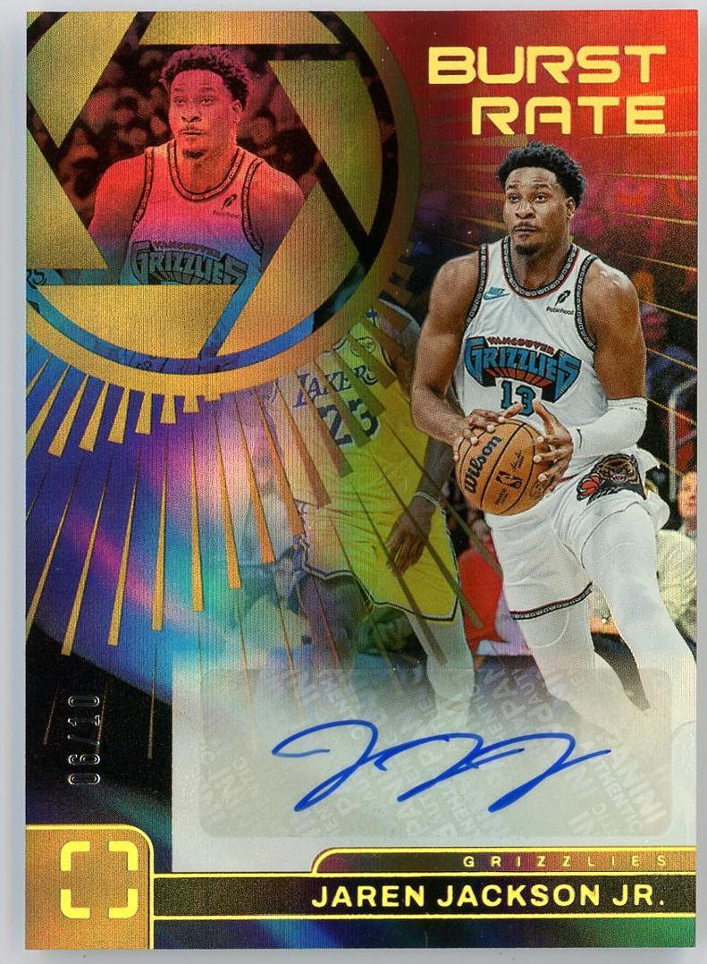 2024-25 Panini Photogenic Jaren Jackson Jr. 小贾伦杰克逊 上镜 06/10编 签字 Burst Rate 金折 折射 灰熊 卡品如图 1BL6/11.12