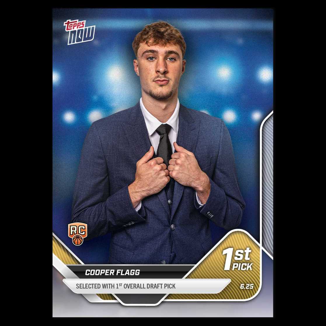 2025 Topps Now Cooper Flagg RC 新秀 库珀 弗拉格 状元 选秀定妆照 进入NBA后的第一张球星卡（彬伯）【JS卡牌潮玩】（随机发货，卡品通行）