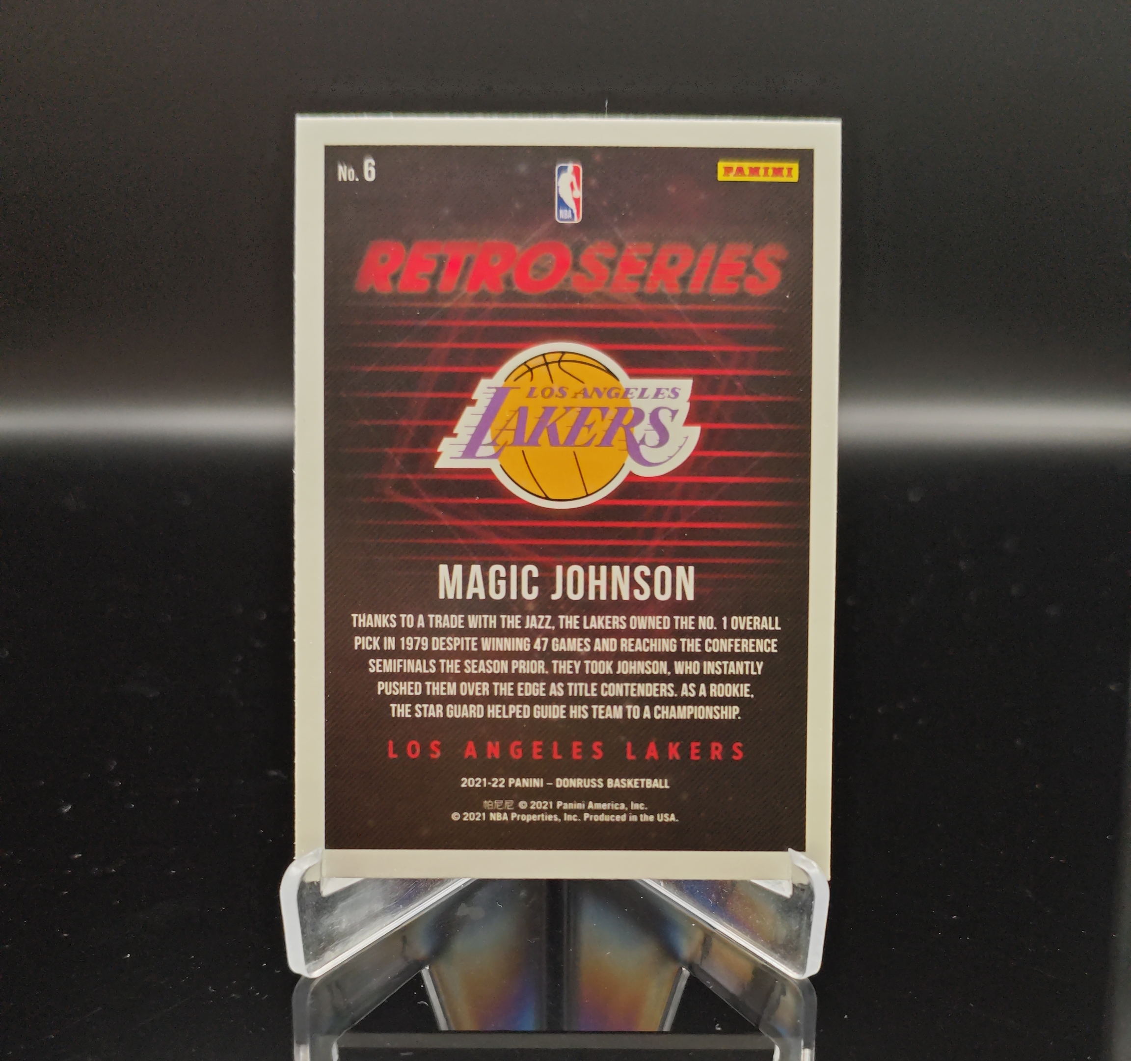 2021-22 Panini Donruss Magic Johnson #6 帕尼尼 杜蕾斯 魔术师 约翰逊 湖人传奇 洛杉矶湖人 卡品如图