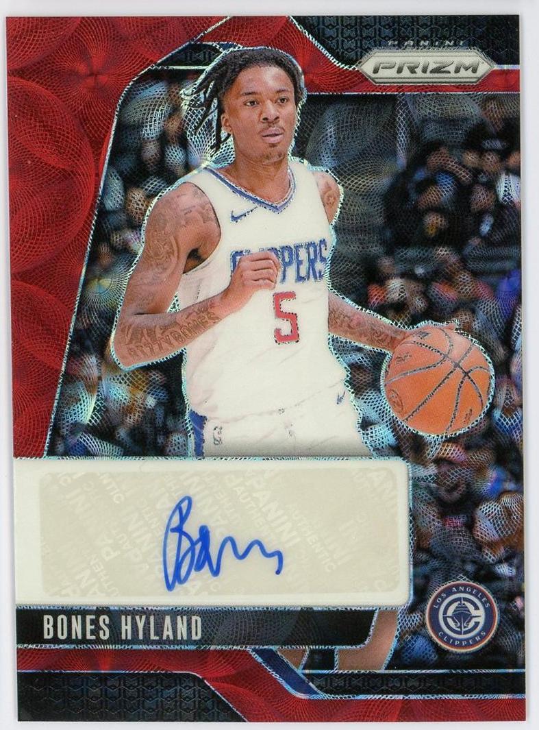 2024-25 Panini Prizm Bones Hyland RC 伯恩斯哈兰德 pz 签字 红圈圈折 折射 快船 骨头 卡品如图 0YQ3/11.16