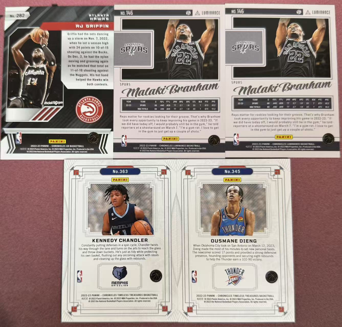 2025-26 Panini 多系列 多人 帕尼尼 迪昂 等一图5张带编打包LOT 不保卡品#65(OCEAN)