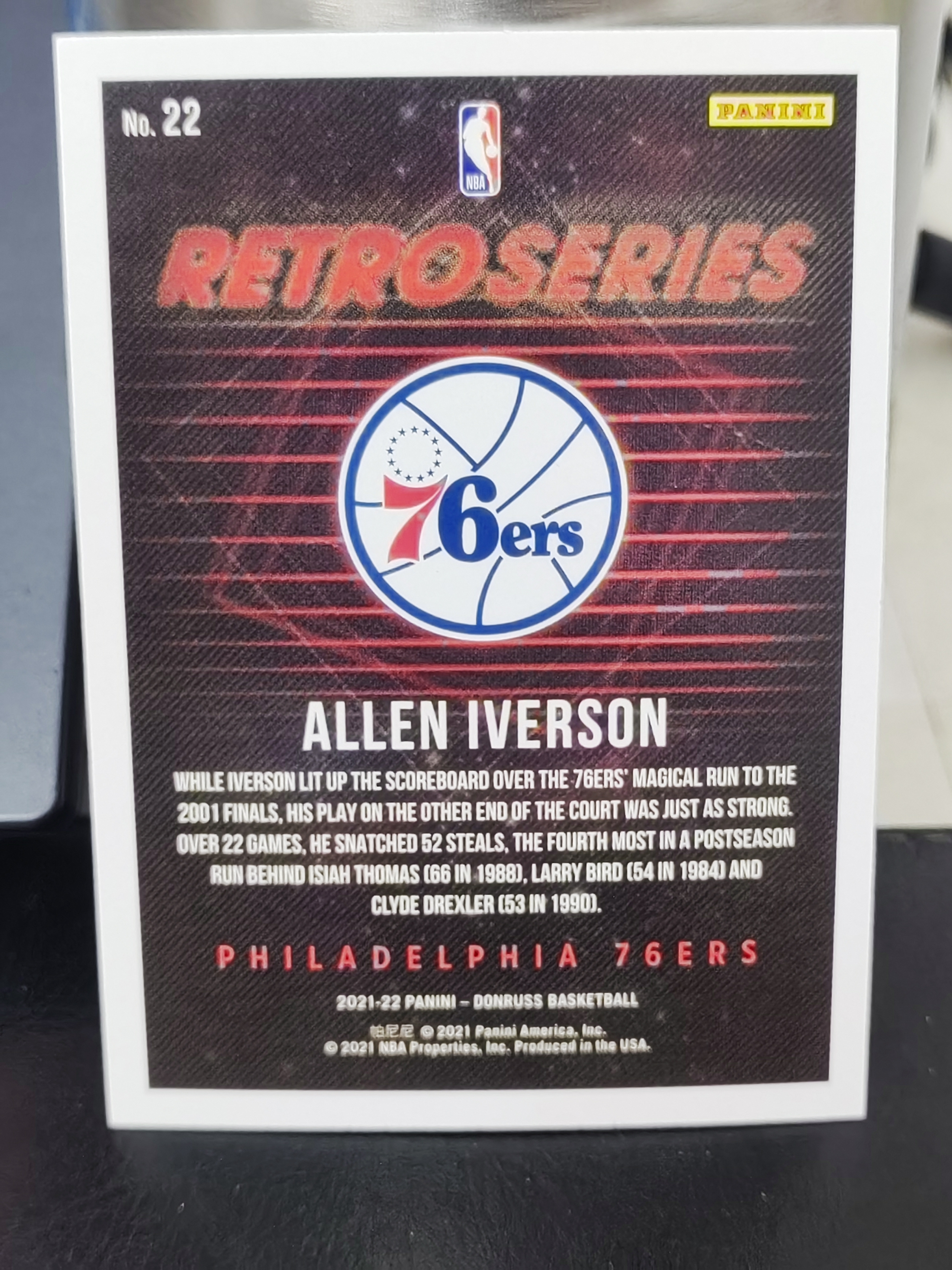 2021-22 Panini Donruss Allen Iverson 杜蕾斯 阿伦艾弗森 76人 RETRO SERIES 复古系列 特卡 篮 白边白角 不保卡品 卡品如图