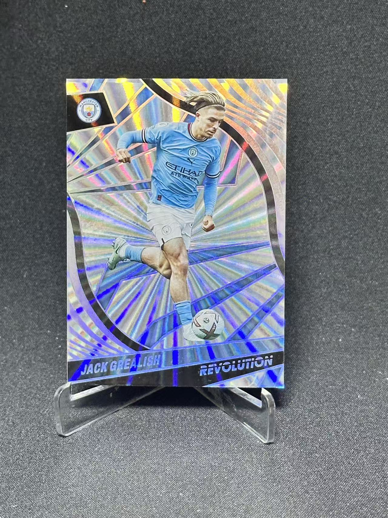 2022-23 Panini Revolution Jack Grealish 【哆哆卡社】杰克·格里利什 50编 低编 太阳爆折 曼城英超 革命特卡 受潮瑕疵卡 卡品如图