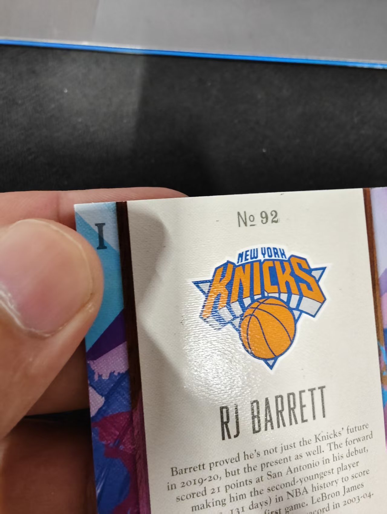 2019-20 COURT KINGS 油画 尼克斯 RJ BARRETT RJ 巴雷特 新秀RC 一级 划痕 边角瑕疵 #92