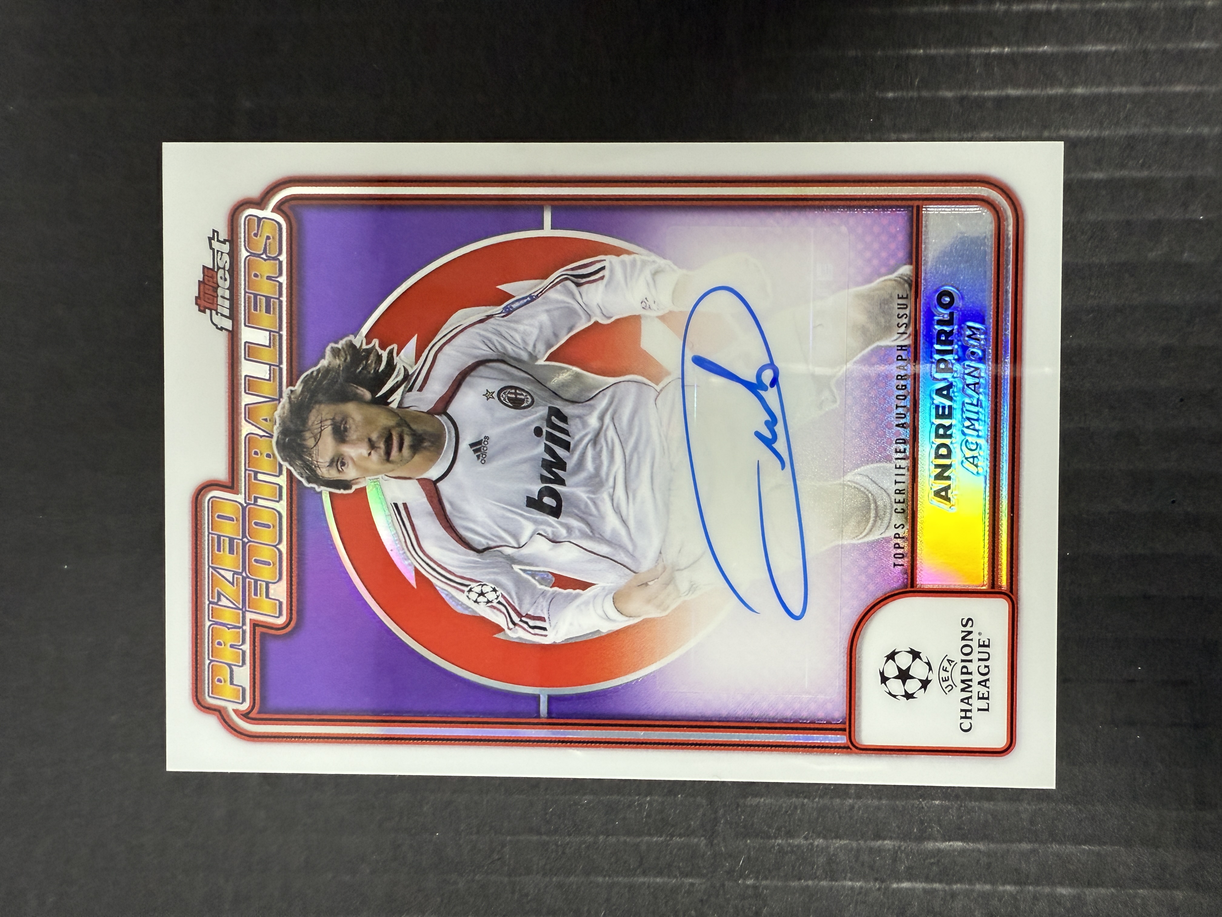 【GOAT山羊拍卖】D哥 2024-25赛季 topps finest 欧冠系列 皮尔洛 prized footballers特卡银折签字 AC米兰名宿 品相如图