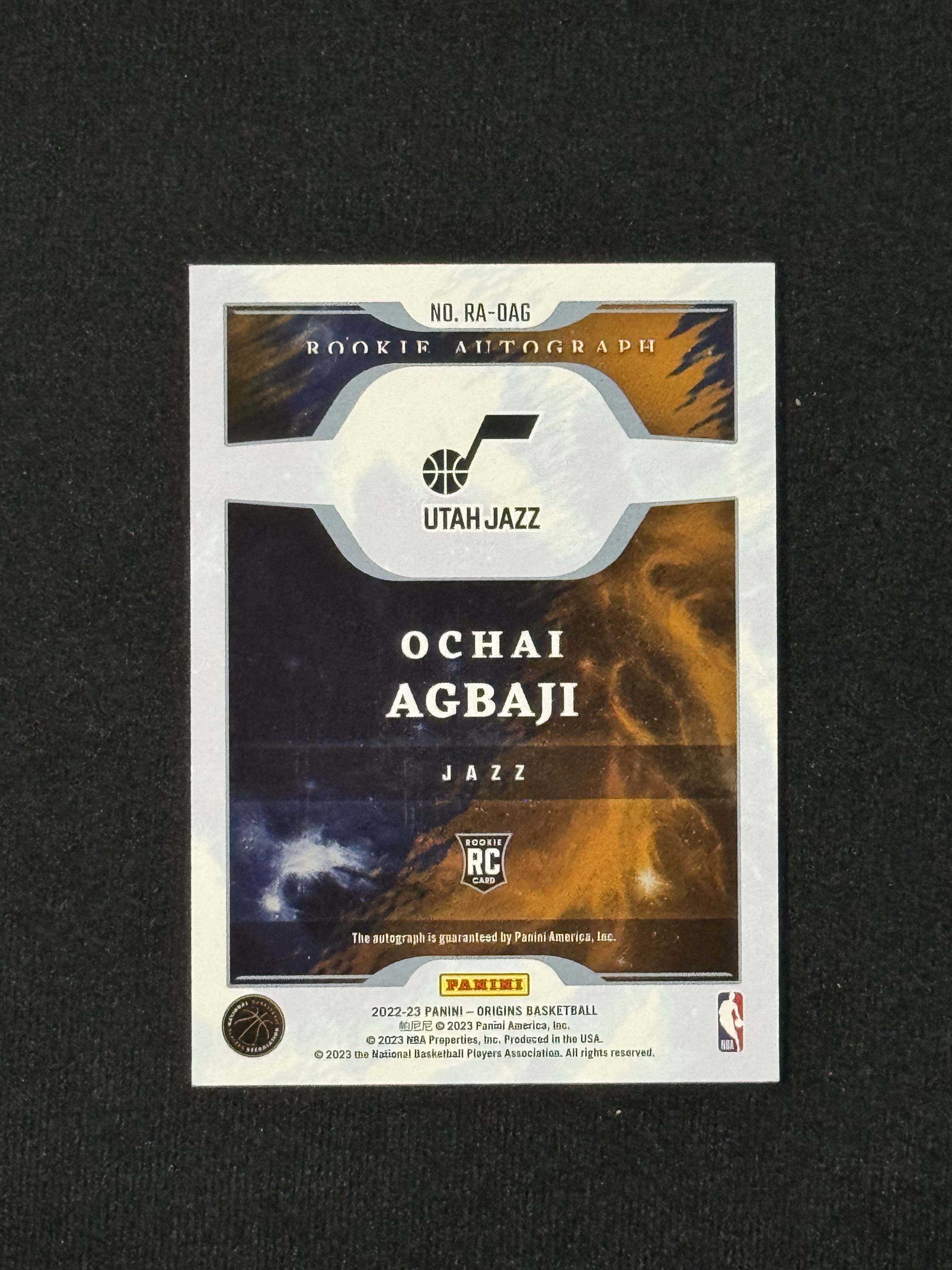 2022-23 Panini Origins Ochai Agbaji RC 【扎克代卖】起源 卡签 爵士新秀 奥柴 阿巴基 35编 实卡好看 瑕疵如图 福盒 猪脚饭