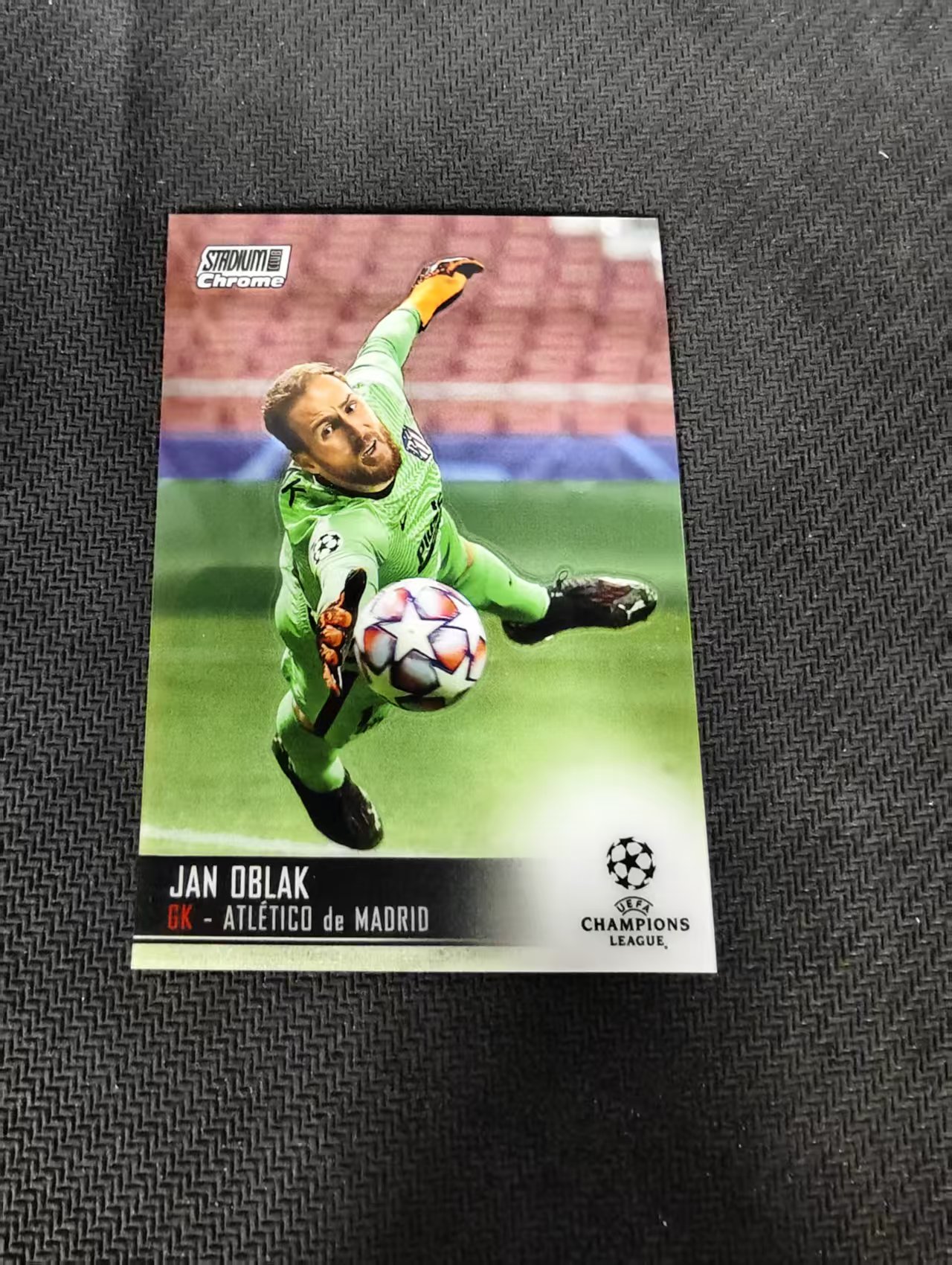 【可合并,不累计】2021 Topps Stadium Club Chrome Jan Oblak 奥布拉克 马德里竞技 马竞 竞技场 欧冠 划痕 边角瑕疵 #18