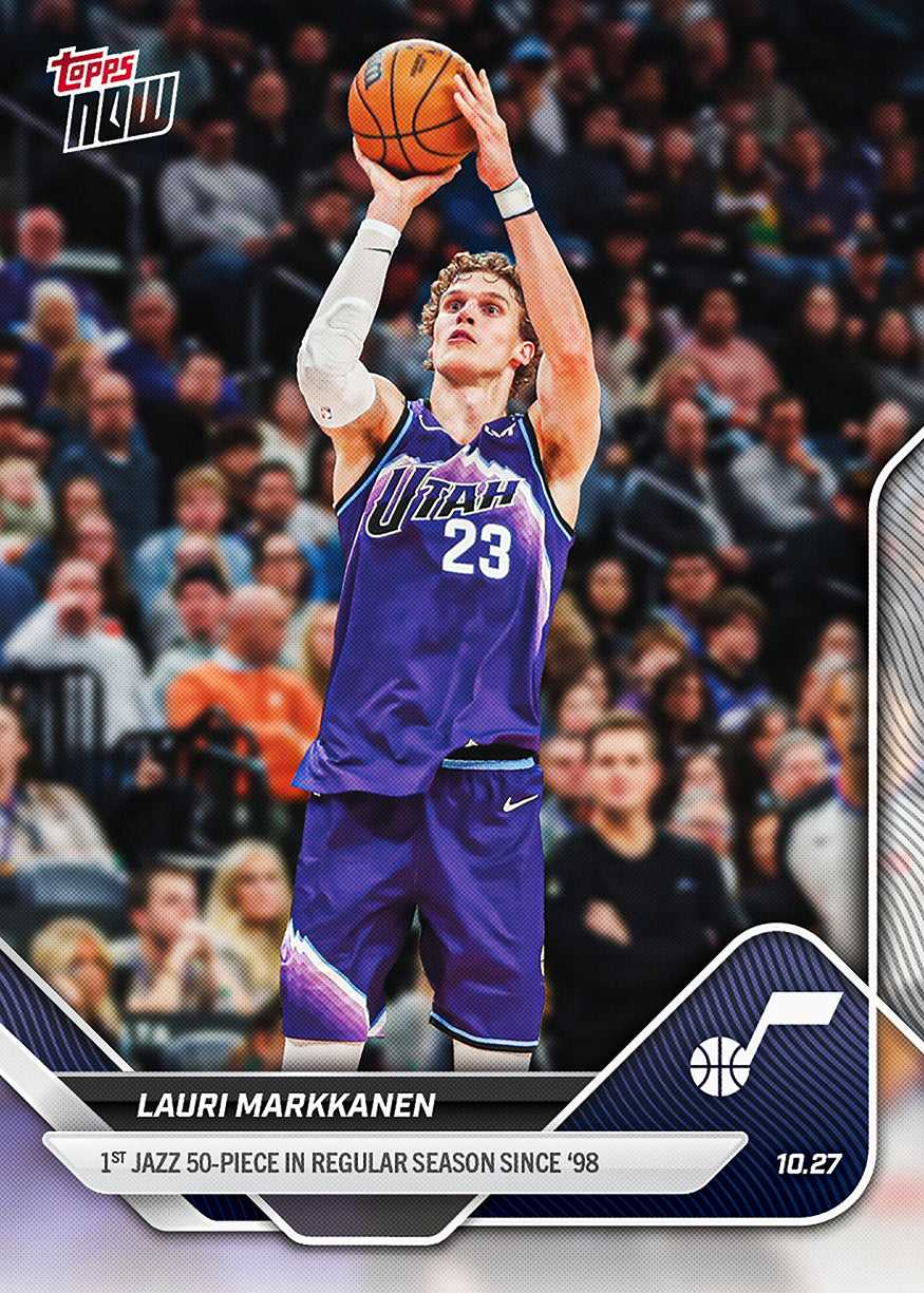 2025 Topps Now Lauri Markkanen NBA 劳里 马尔卡宁爵士队自98年以来首个单场拿下50+的球员【JS卡牌潮玩】（随机发货，卡品通行）